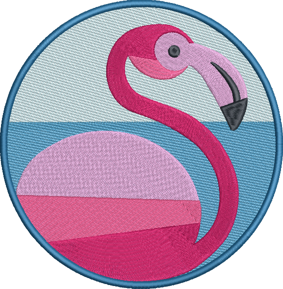 Flamingo Machine Embroidery Design – Artistic Pink Bird Patterns, 4 Sizes (2119)