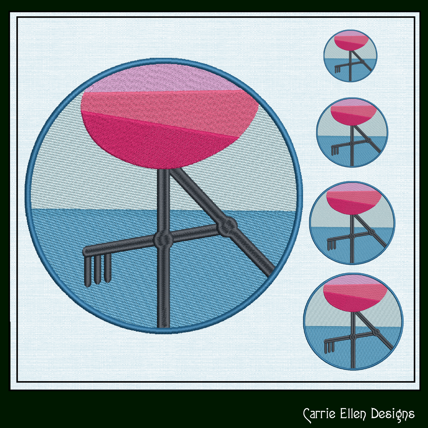Flamingo Machine Embroidery Design Bundle – Artistic Pink Bird Patterns, 4 Flamingo Designs, 4 Sizes Each (2136)