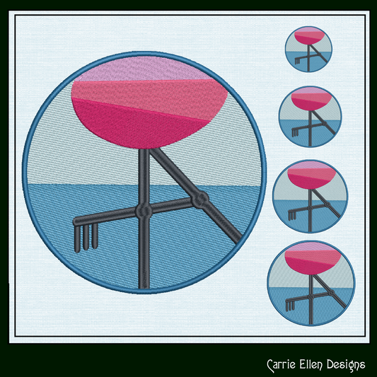 Flamingo Machine Embroidery Design – Artistic Pink Bird Patterns, 4 Sizes (2121)