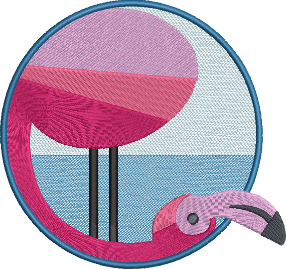 Flamingo Machine Embroidery Design – Artistic Pink Bird Patterns, 4 Sizes (2122)