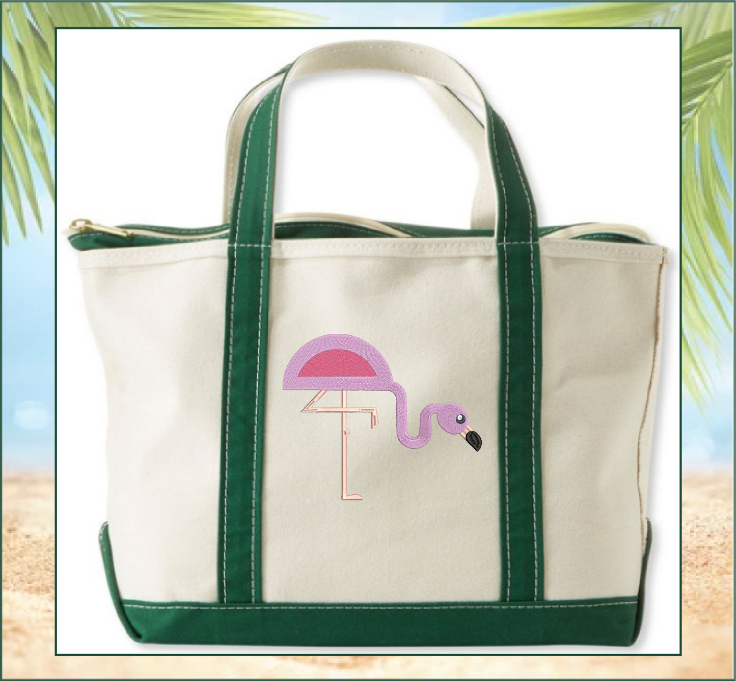 Flamingo Machine Embroidery Design – Quirky Pink Bird, Whimsical Flamingos, 4 Sizes (2125)