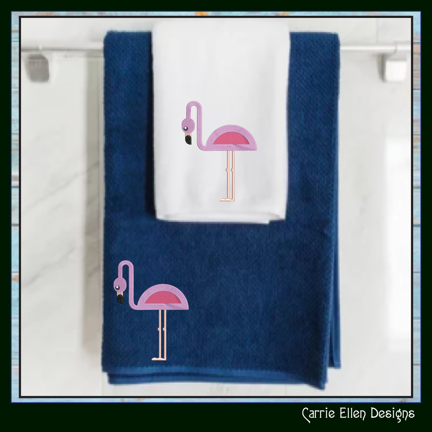 Flamingo Machine Embroidery Design – Quirky Pink Bird, Whimsical Flamingos, 4 Sizes (2128)