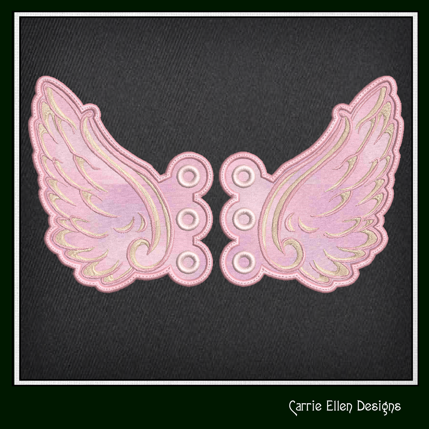 Angel Wing ITH Shoe Wing Embroidery Design – Butterfly Wing Charms for Shoes and Boots – 4x4 & 5x7 Hoop (2134)