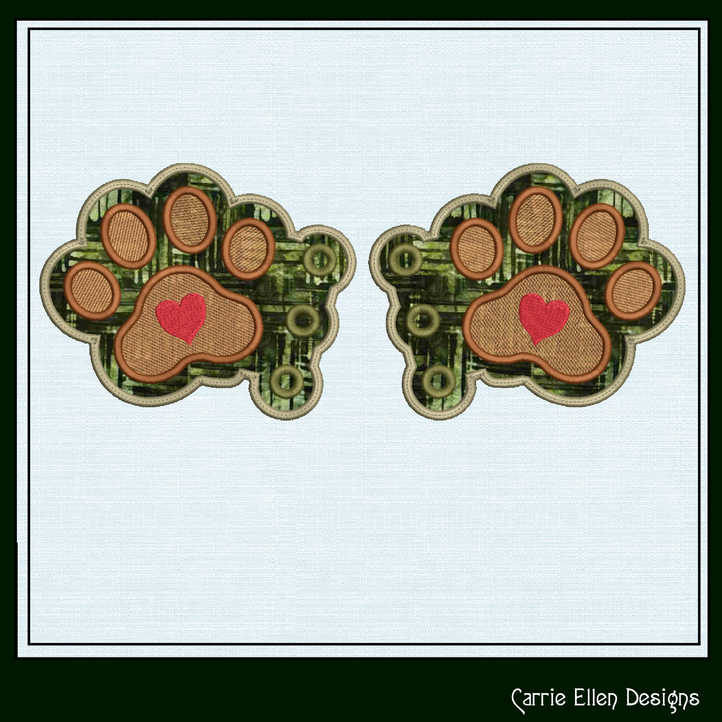 Dog Paw Shoe Wings In The Hoop Machine Embroidery Design, Puppy Paws, Dog Lovers, Shoe Accessories (2135)