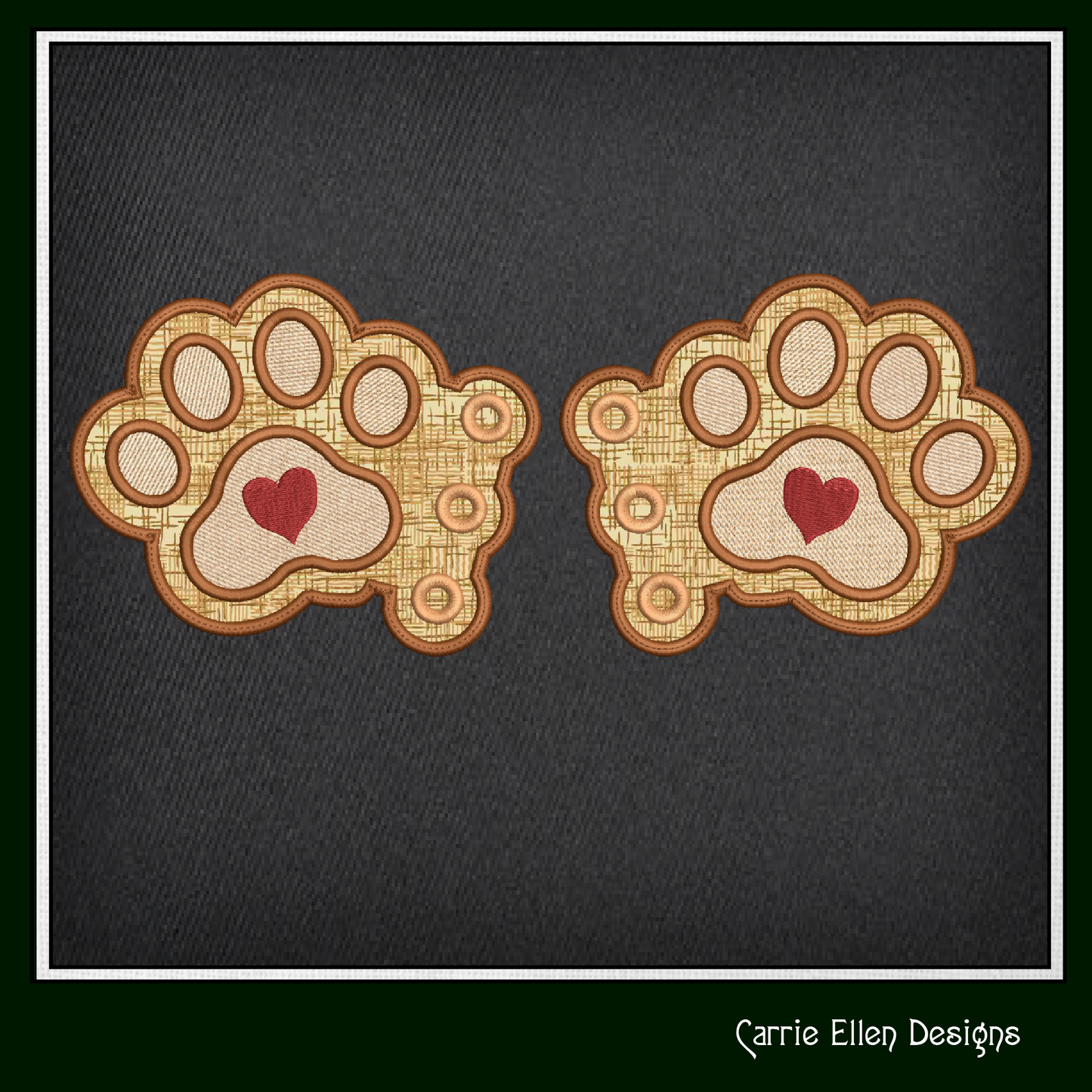 Dog Paw Shoe Wings In The Hoop Machine Embroidery Design, Puppy Paws, Dog Lovers, Shoe Accessories (2135)