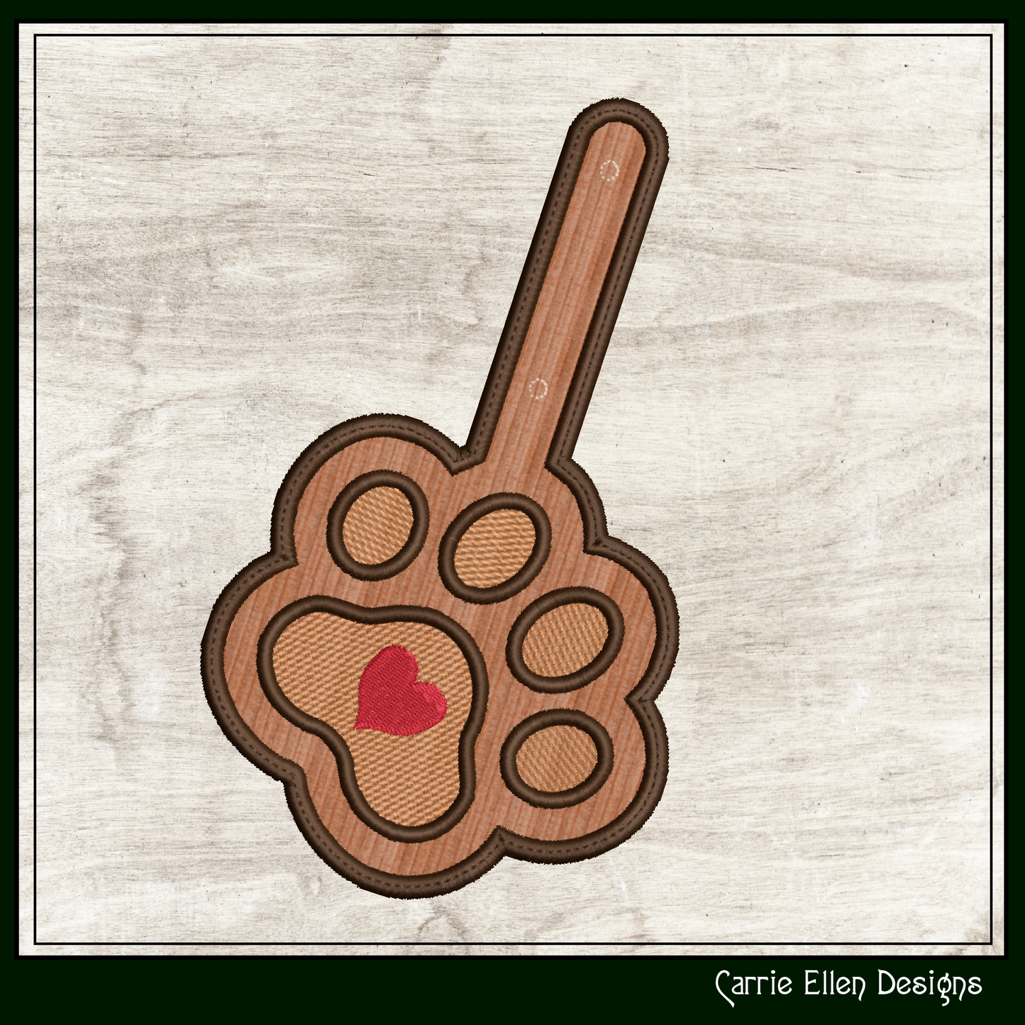 Dog Paw ITH Key Fob Machine Embroidery Design | Dog Lover In The Hoop Key Tag Project (2139)