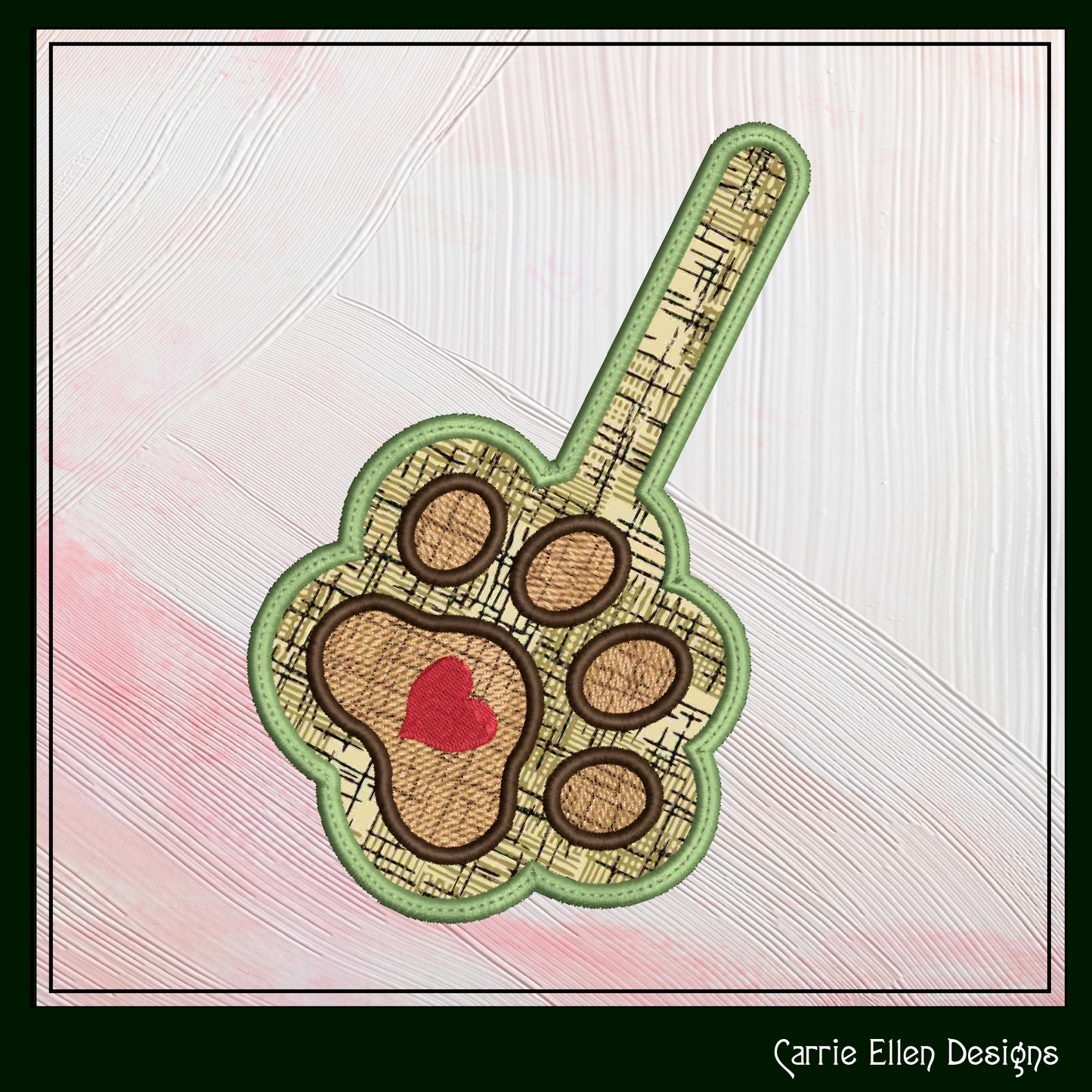 Dog Paw ITH Key Fob Machine Embroidery Design | Dog Lover In The Hoop Key Tag Project (2139)