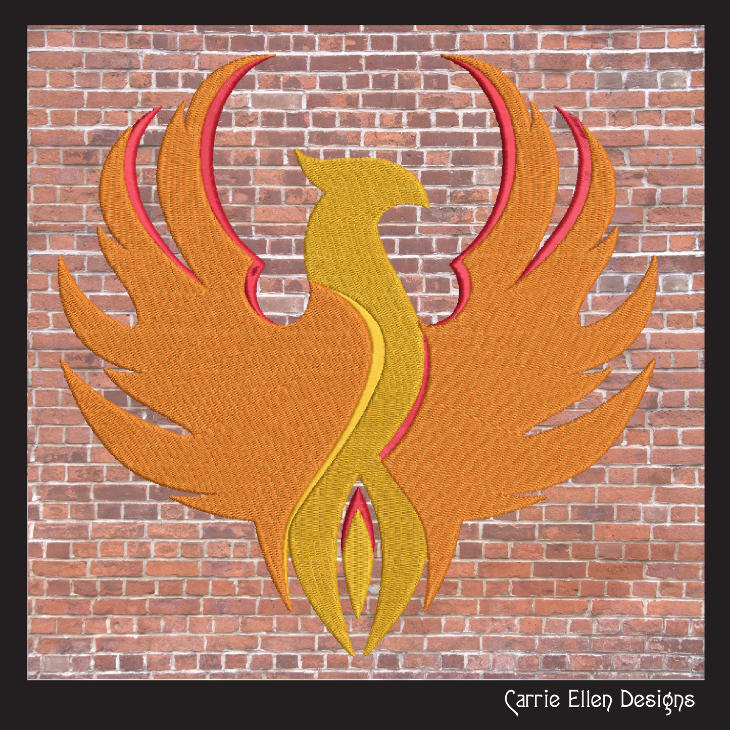 Phoenix Machine Embroidery Design – Majestic Fantasy Bird Pattern, 6 Sizes (2145)