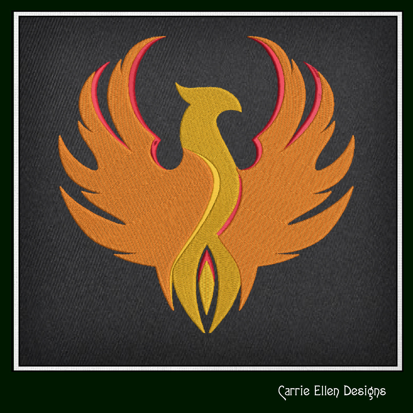 Phoenix Machine Embroidery Design – Majestic Fantasy Bird Pattern, 6 Sizes (2145)