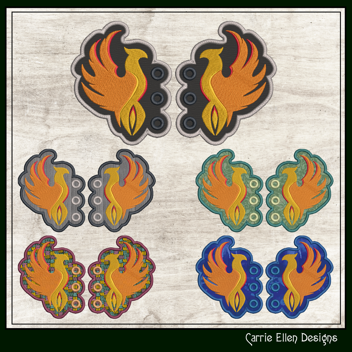 Phoenix Shoe Wing Machine Embroidery Design – Fantasy Bird In The Hoop Embroidery Design – 4x4 & 5x7 Hoop (2148)