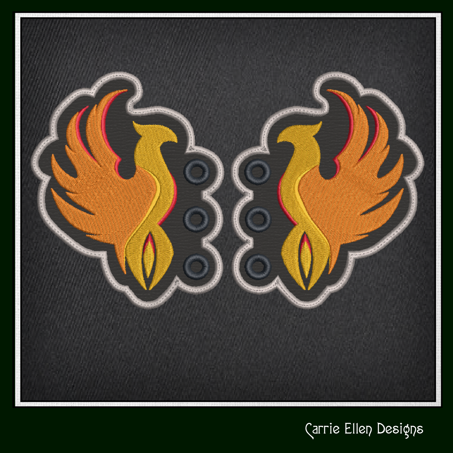 Phoenix Shoe Wing Machine Embroidery Design – Fantasy Bird In The Hoop Embroidery Design – 4x4 & 5x7 Hoop (2148)