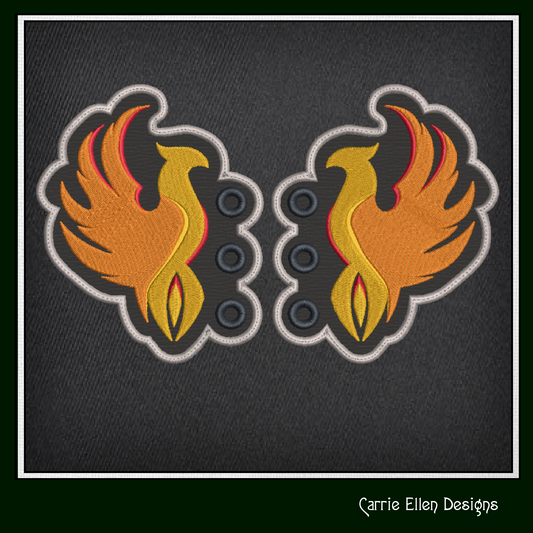 Phoenix Shoe Wing Machine Embroidery Design – Fantasy Bird In The Hoop Embroidery Design – 4x4 & 5x7 Hoop (2148)