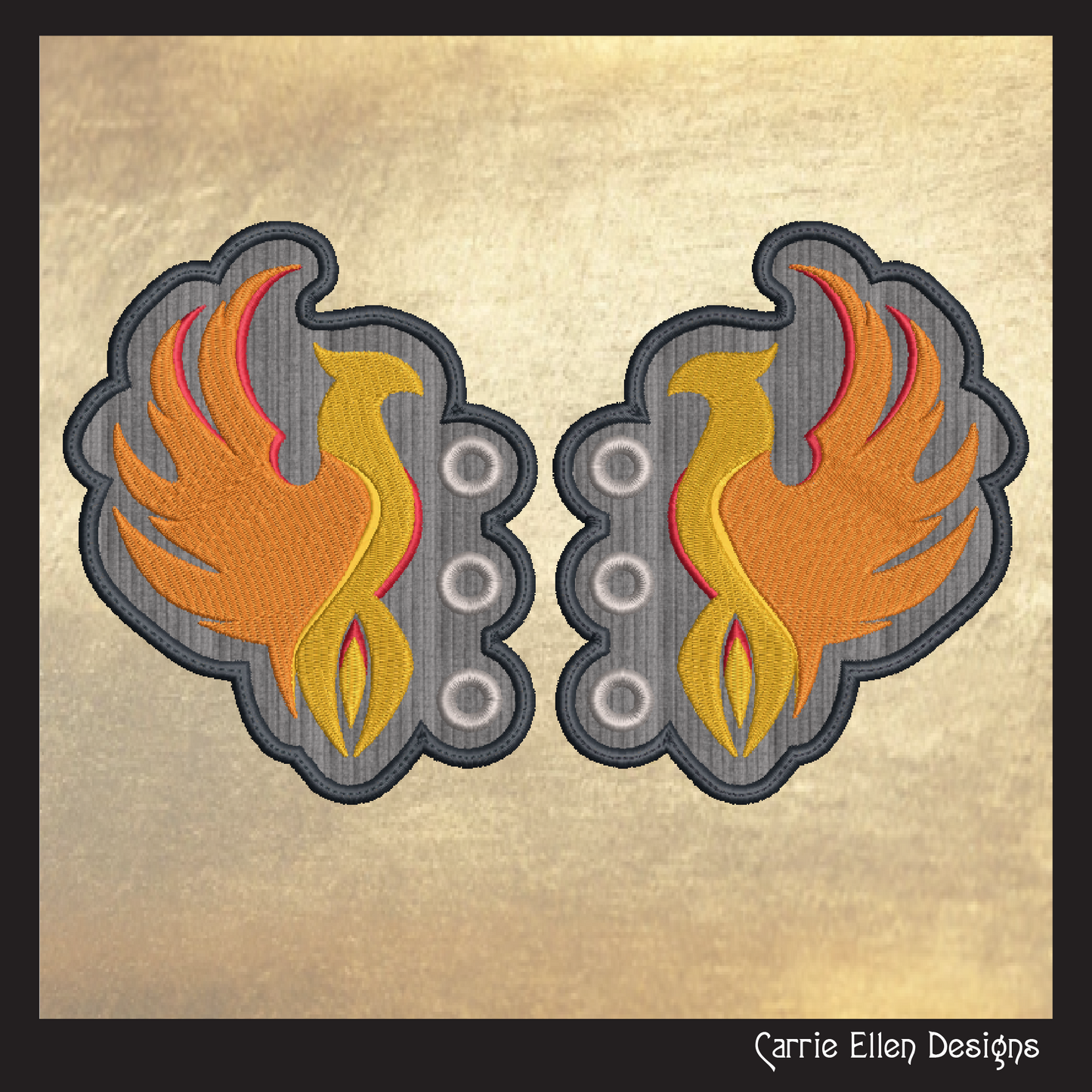 Phoenix Shoe Wing Machine Embroidery Design – Fantasy Bird In The Hoop Embroidery Design – 4x4 & 5x7 Hoop (2148)
