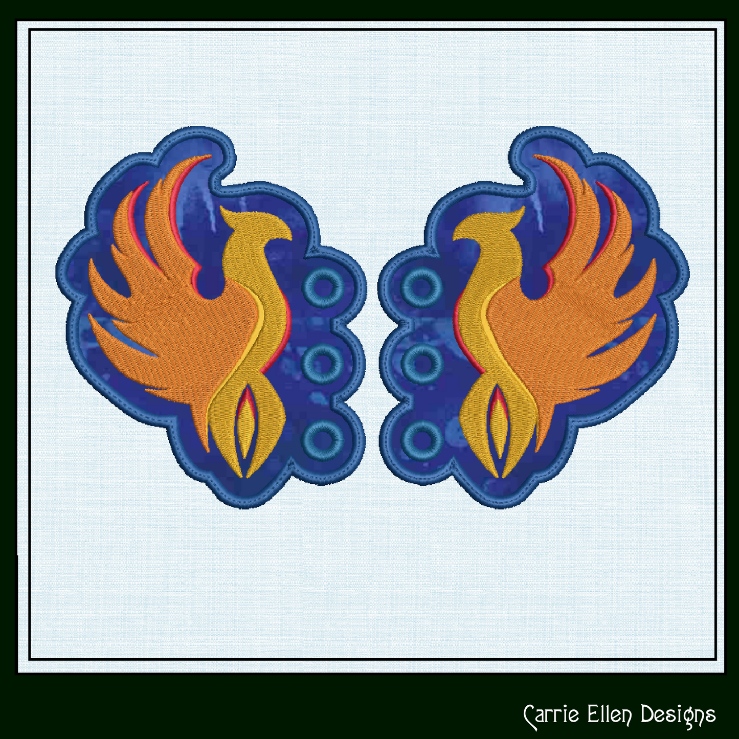 Phoenix Shoe Wing Machine Embroidery Design – Fantasy Bird In The Hoop Embroidery Design – 4x4 & 5x7 Hoop (2148)
