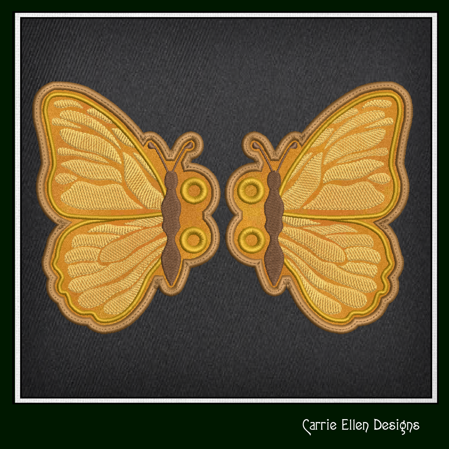 Butterfly Shoe Wing Machine Embroidery Design – In The Hoop Butterfly Shoelace Charms – 4x4 & 5x7 Hoop (2166)