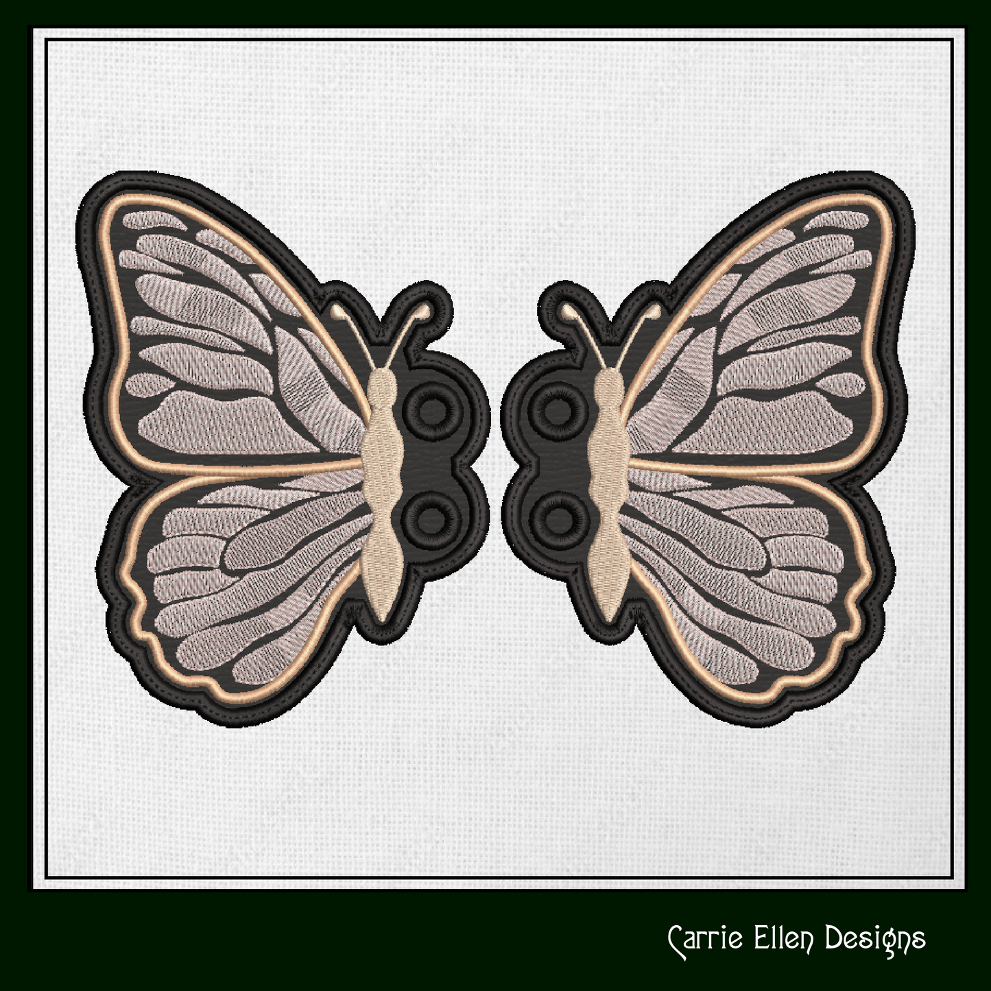 Butterfly Shoe Wing Machine Embroidery Design – In The Hoop Butterfly Shoelace Charms – 4x4 & 5x7 Hoop (2166)
