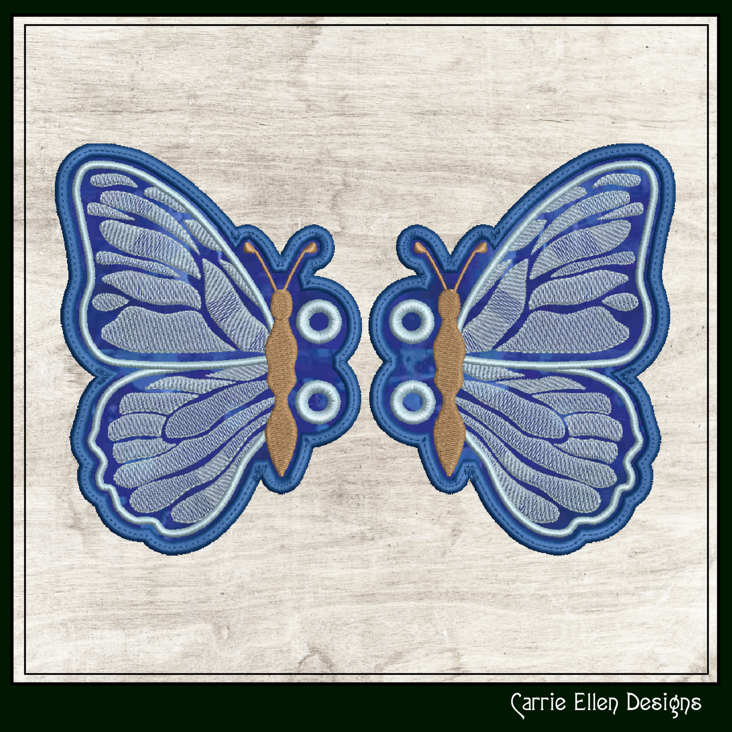 Butterfly Shoe Wing Machine Embroidery Design – In The Hoop Butterfly Shoelace Charms – 4x4 & 5x7 Hoop (2166)