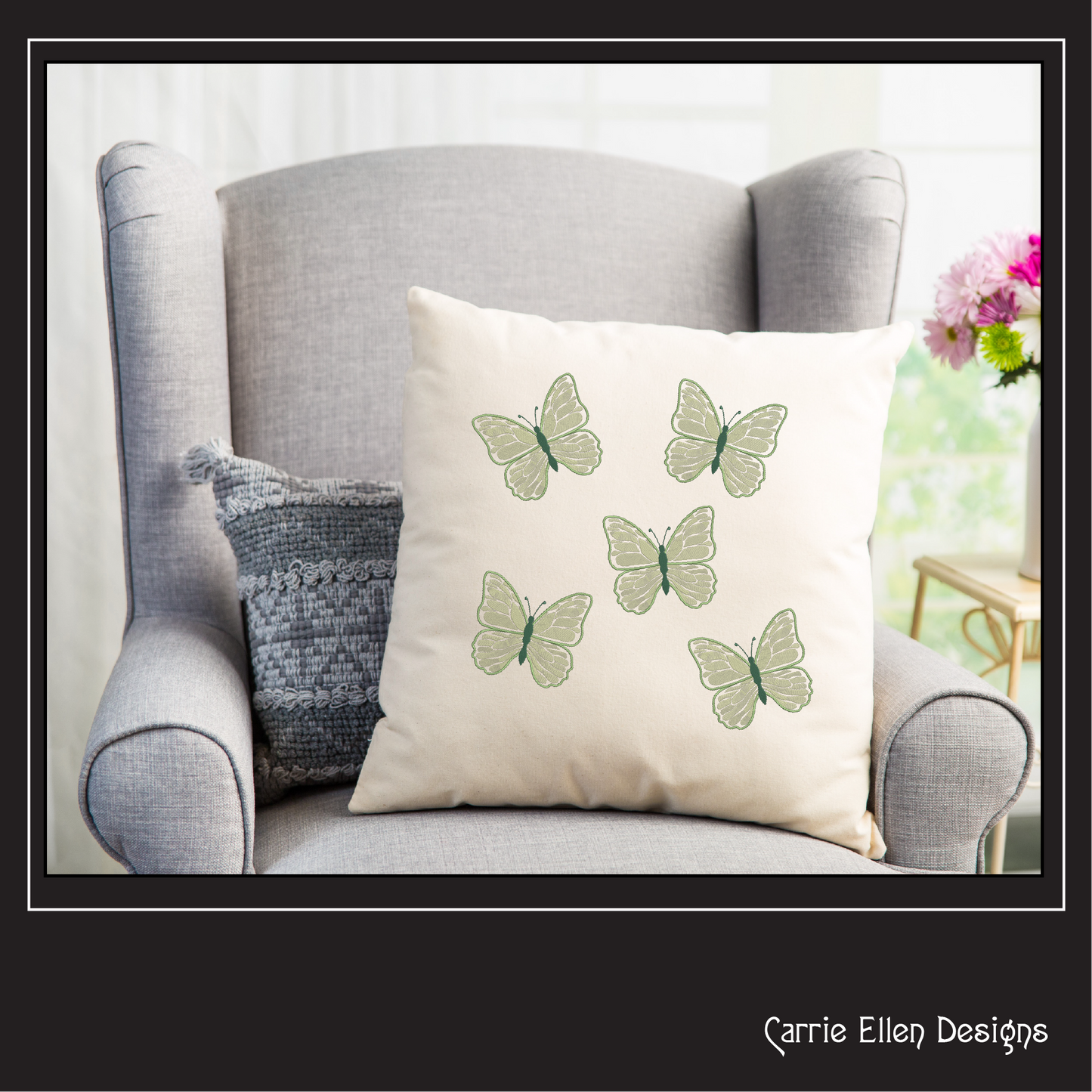Butterfly Machine Embroidery Design, Light Density Fill Monarch Butterflies, Garden Insect Embroidery Designs, 6 Sizes (2167)