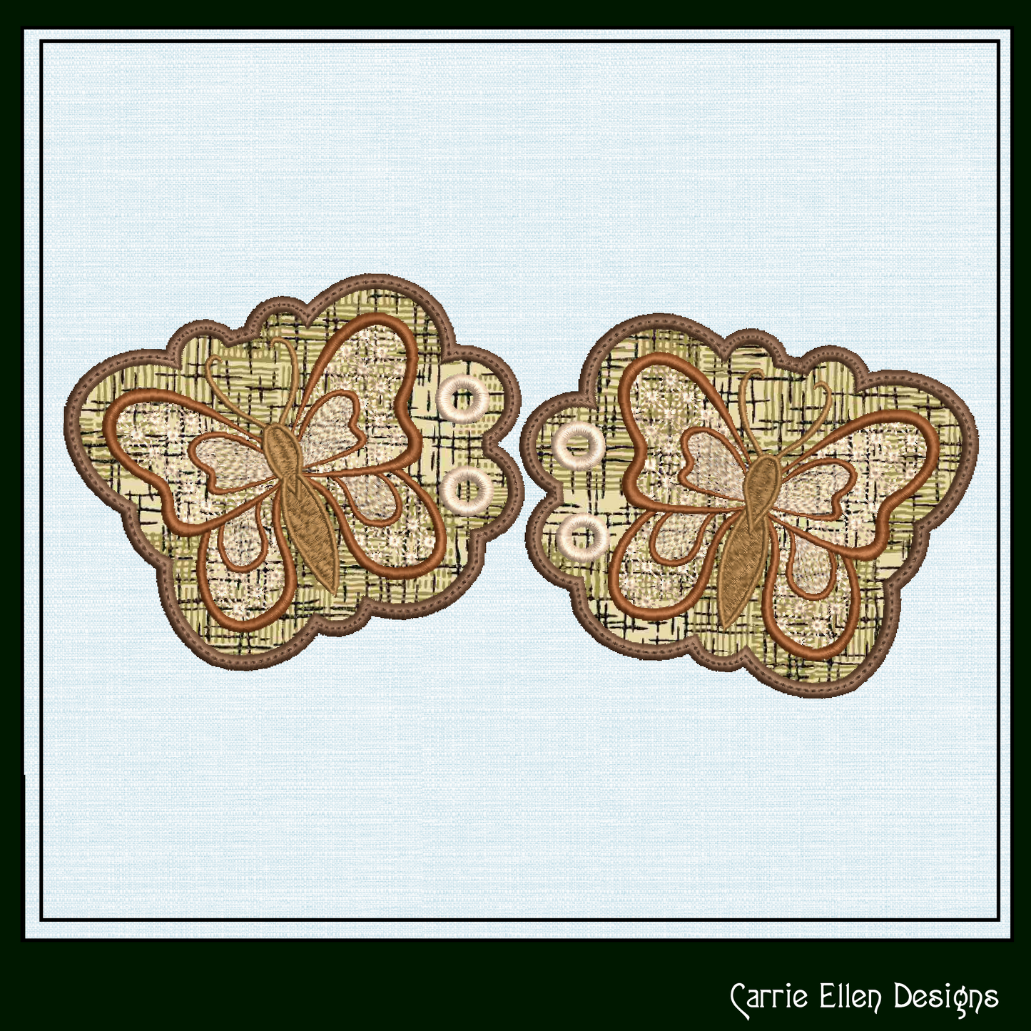Butterfly Shoe Wing Machine Embroidery Design – Motif Fill ITH Shoelace Charms for Shoes and Boots – 4x4 & 5x7 Hoop (2177)