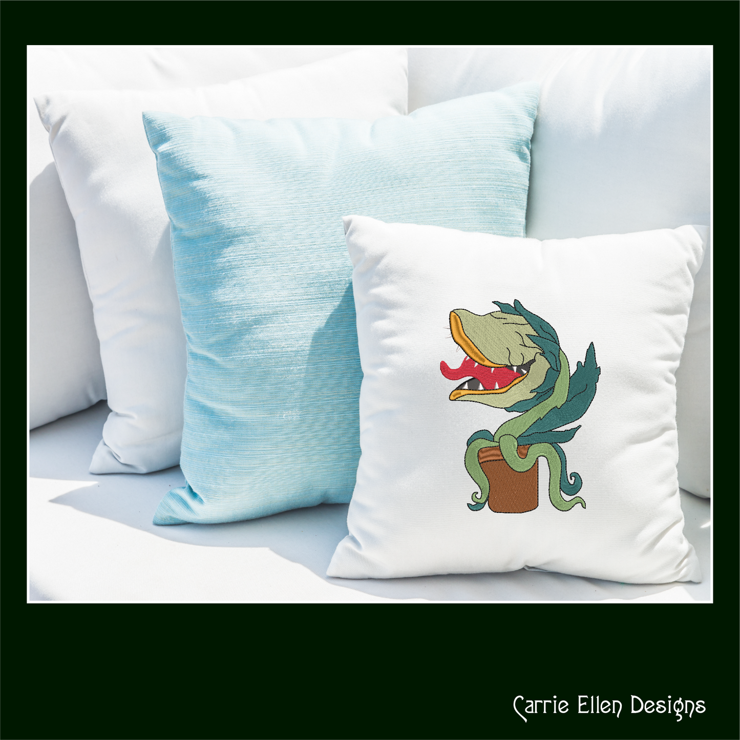 Audrey 2 Classic Horror Character Machine Embroidery Design, Little Shop Of Horrors Monster Plant, 6 sizes (2178)