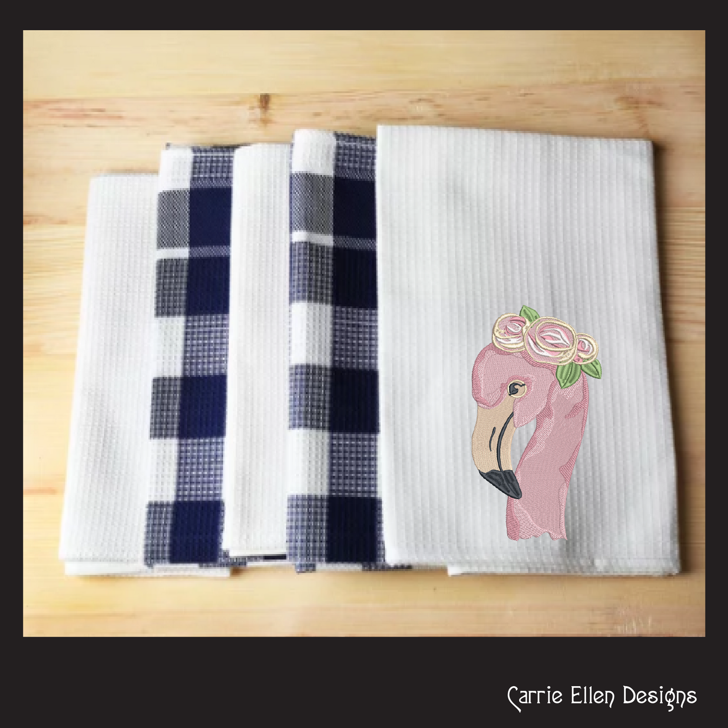 Flamingo Machine Embroidery Design, Quirky Pink Bird with Floral Crown Design, Whimsical Pink Flamingos, 6 sizes (2192)