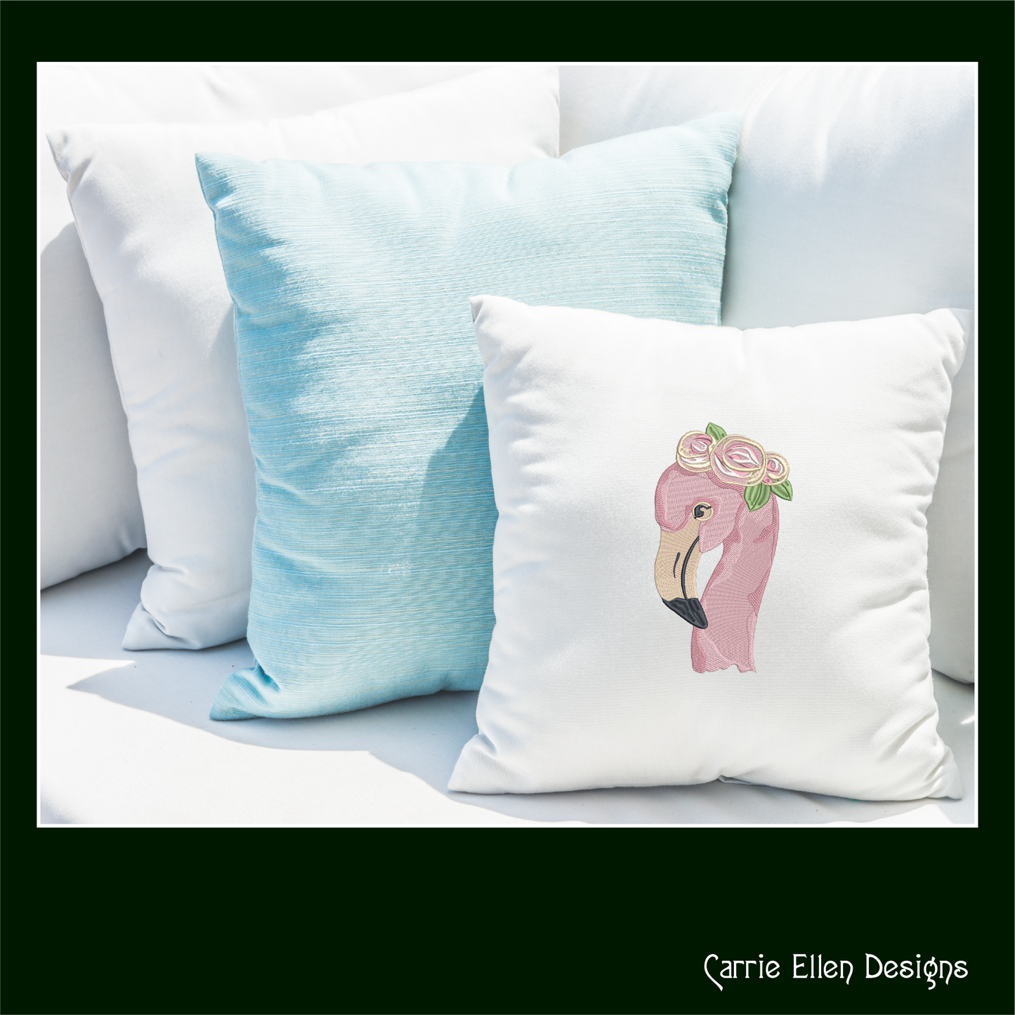 Flamingo Machine Embroidery Design, Quirky Pink Bird with Floral Crown Design, Whimsical Pink Flamingos, 6 sizes (2192)
