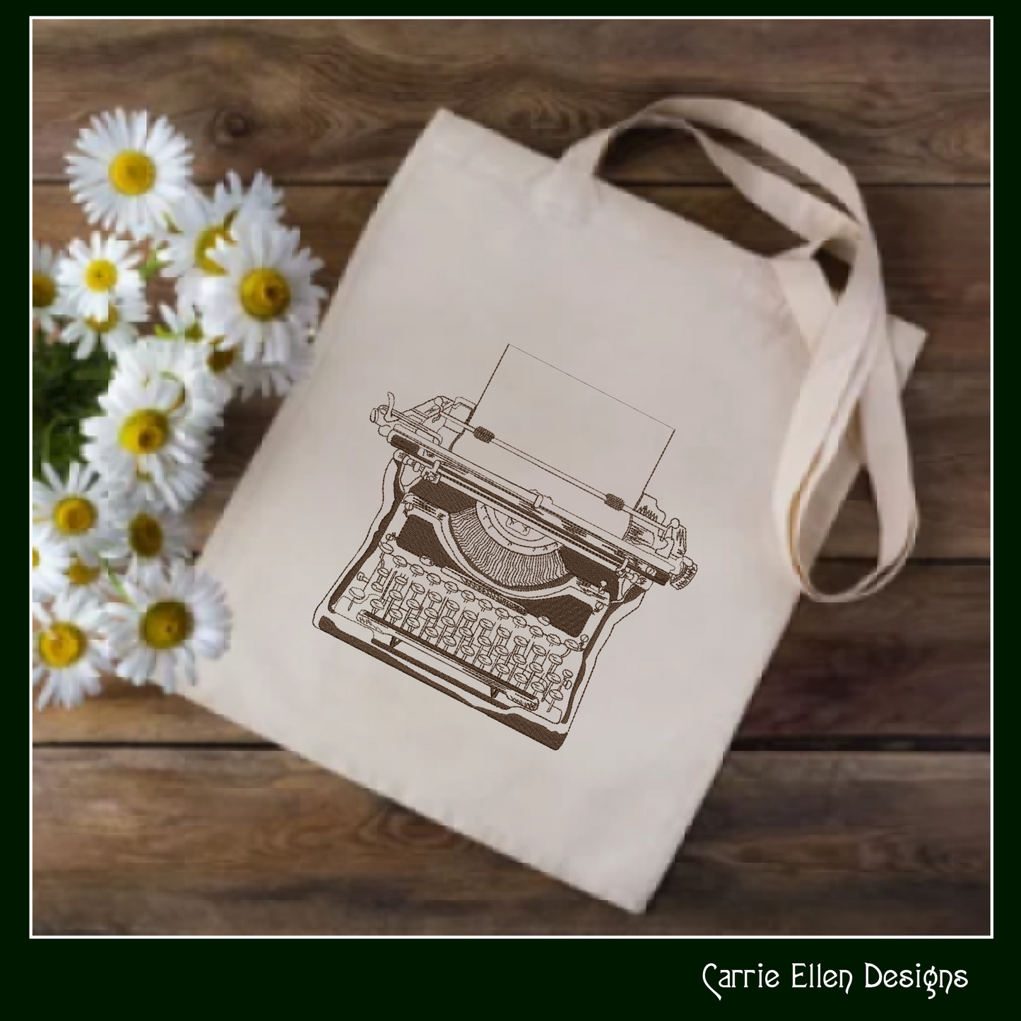 Vintage Typewriter Sketch Machine Embroidery Design, Antique Office Machine, Retro Line Art Design, 6 Sizes (2236)