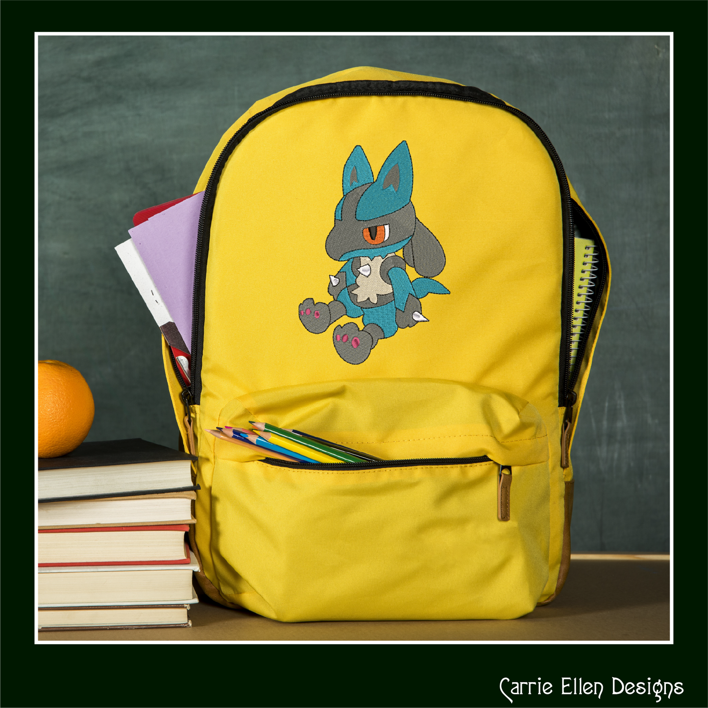 Lucario Machine Embroidery Design, Pokémon Fandom Character Design, 6 Sizes (2239)
