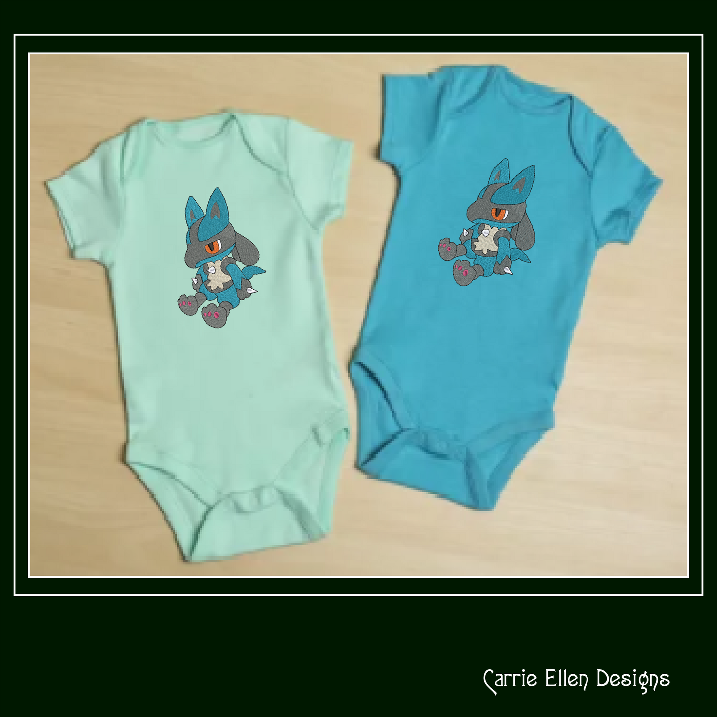 Lucario Machine Embroidery Design, Pokémon Fandom Character Design, 6 Sizes (2239)