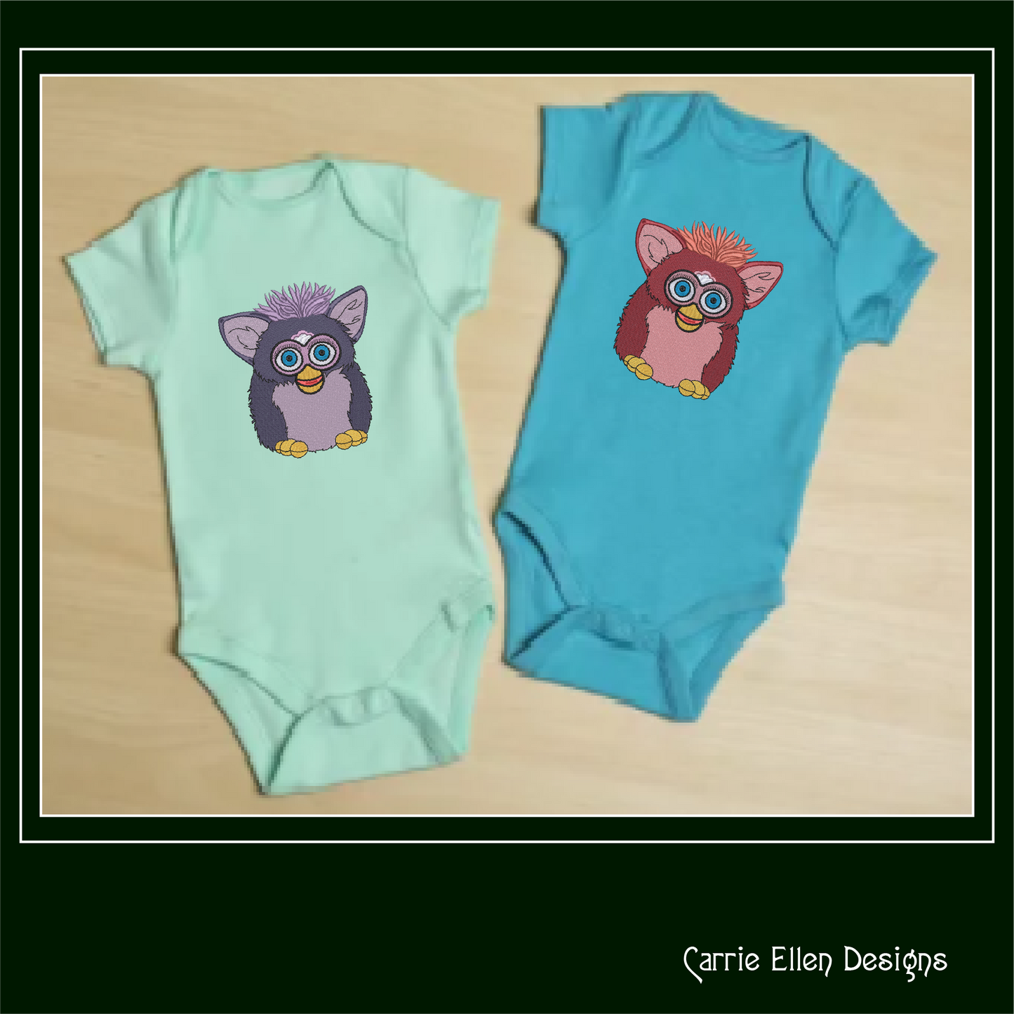 Furby Machine Embroidery Design, Nostalgic Robotic Toy, Fan Art Furry Friend, 4 Sizes (2273)
