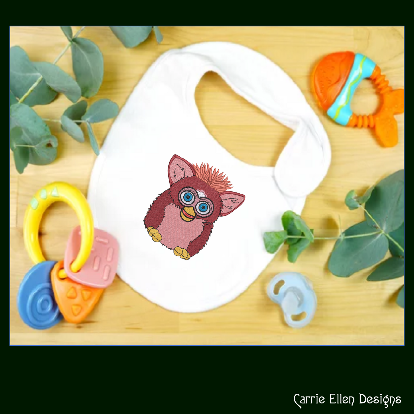 Furby Machine Embroidery Design, Nostalgic Robotic Toy, Fan Art Furry Friend, 4 Sizes (2273)