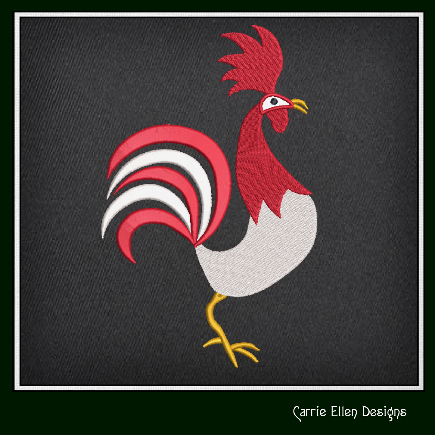 Strutting Rooster Machine Embroidery Design | Farm Animal Stitch File | Country Birds Pattern, 6 Sizes (2318)