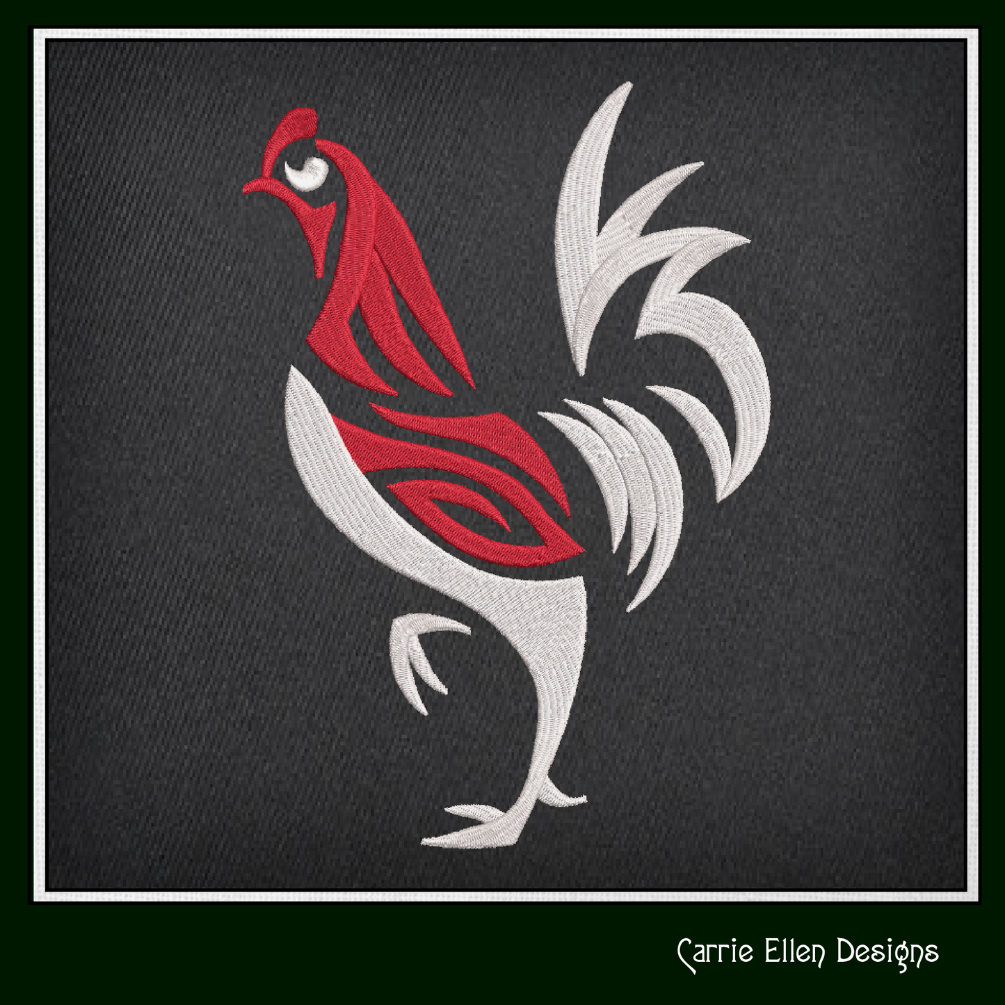 Abstract Chicken Machine Embroidery Design, Bird Embroidery Pattern, Farm Animal Design, 6 Sizes (2321)