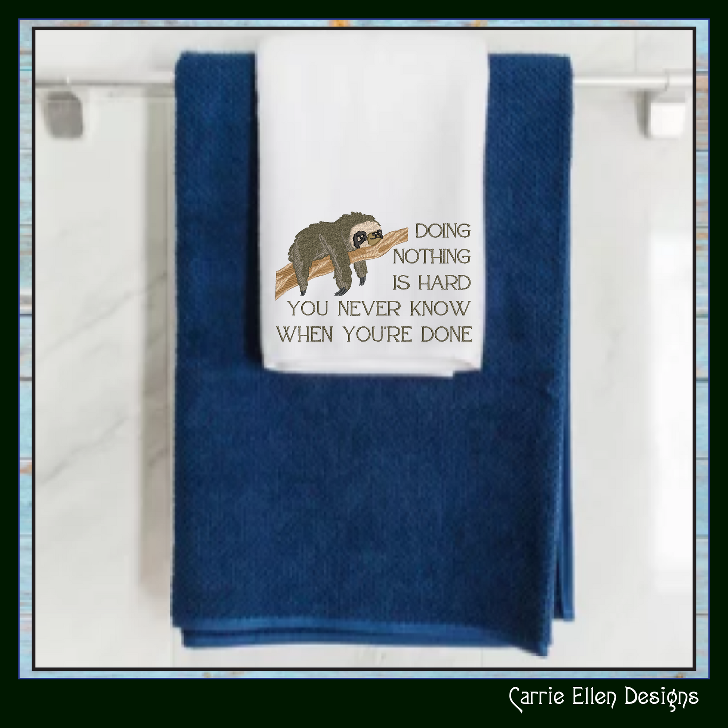 Do Nothing Sloth Machine Embroidery Design Saying – Funny Lazy Sloth Quote Pattern, 6 Sizes (2339)