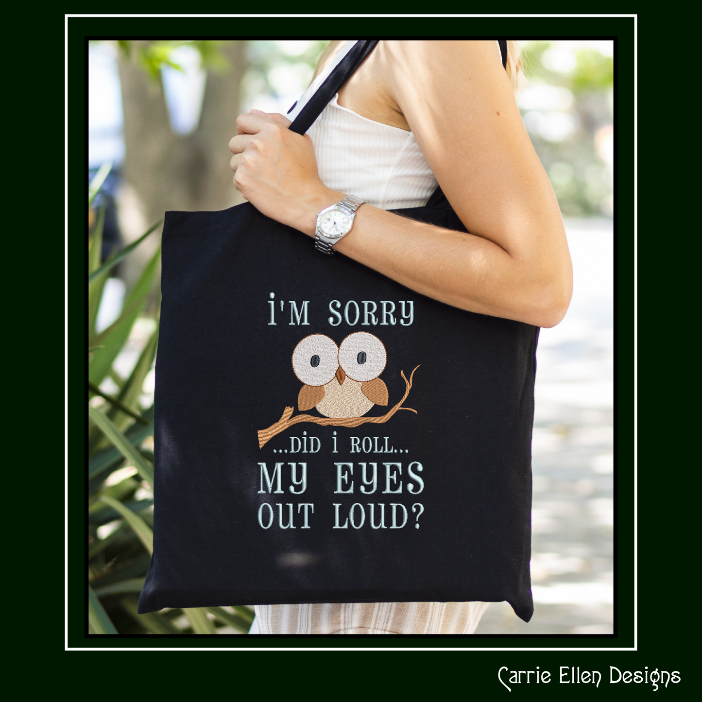 Roll My Eyes Out Loud Machine Embroidery Saying, Owl with Large Eyes Sarcastic Snarky Quote Design, 6 Sizes (2340)