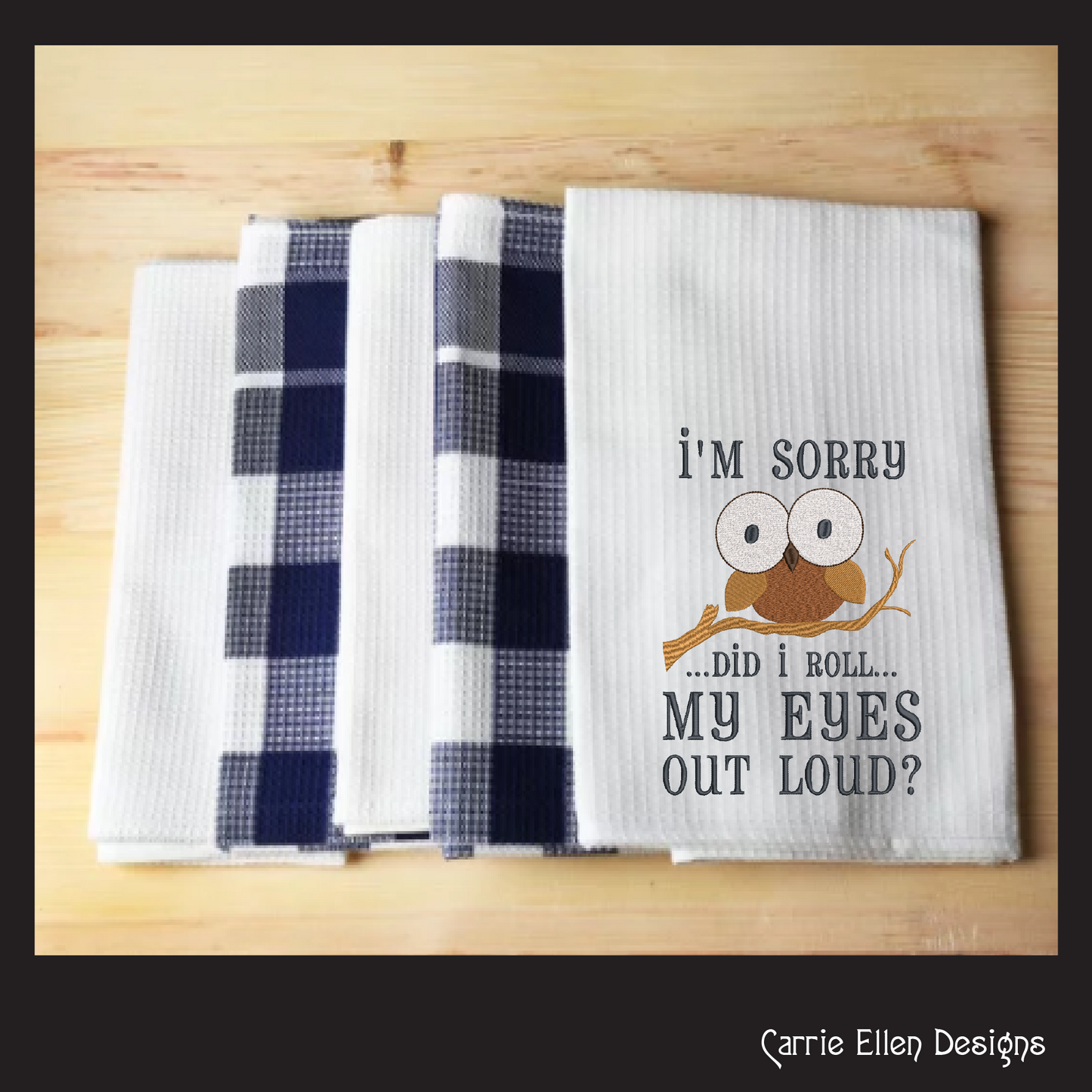 Roll My Eyes Out Loud Machine Embroidery Saying, Owl with Large Eyes Sarcastic Snarky Quote Design, 6 Sizes (2340)