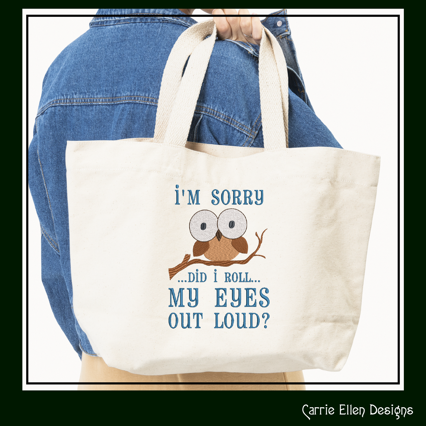 Roll My Eyes Out Loud Machine Embroidery Saying, Owl with Large Eyes Sarcastic Snarky Quote Design, 6 Sizes (2340)