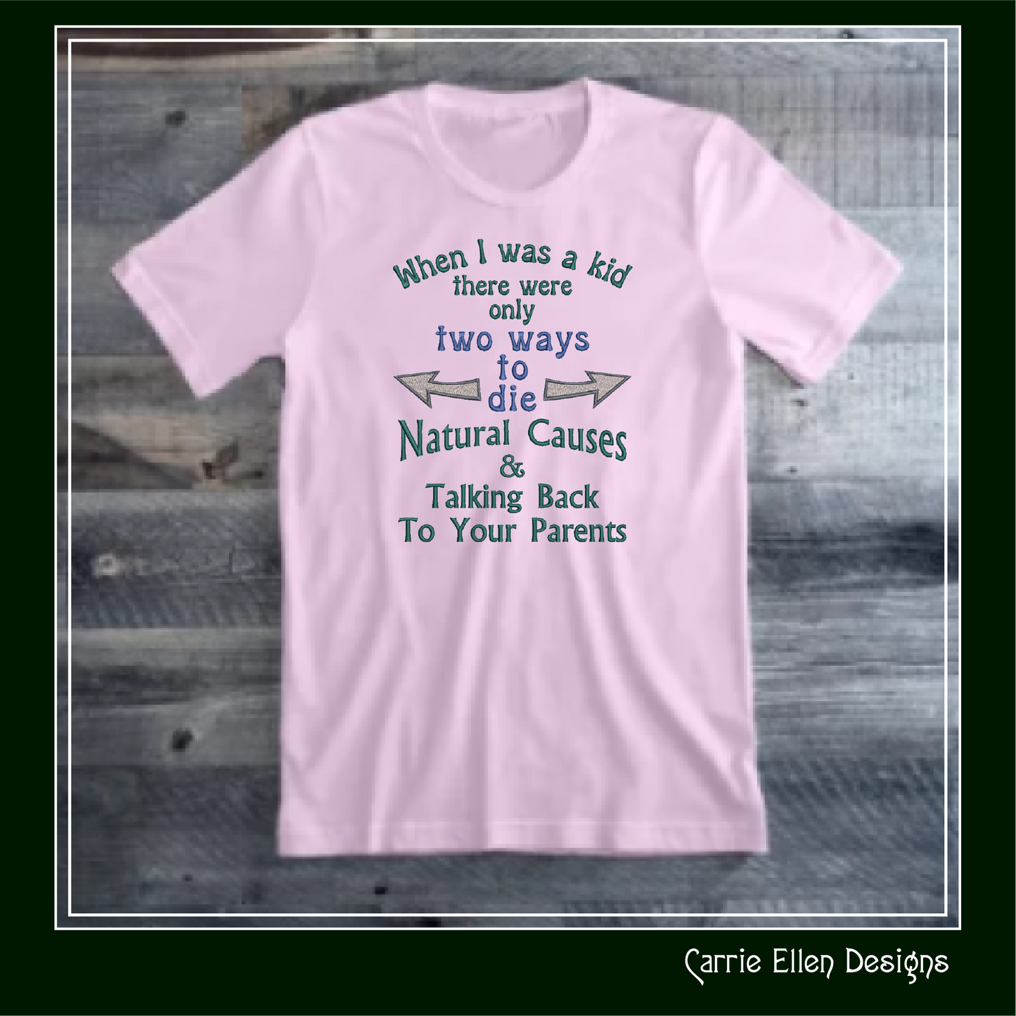 When I Was A Kid Machine Embroidery Design. Two Ways To Die Sarcastic and Funny Embroidery Quotes, 6 Sizes (2344)