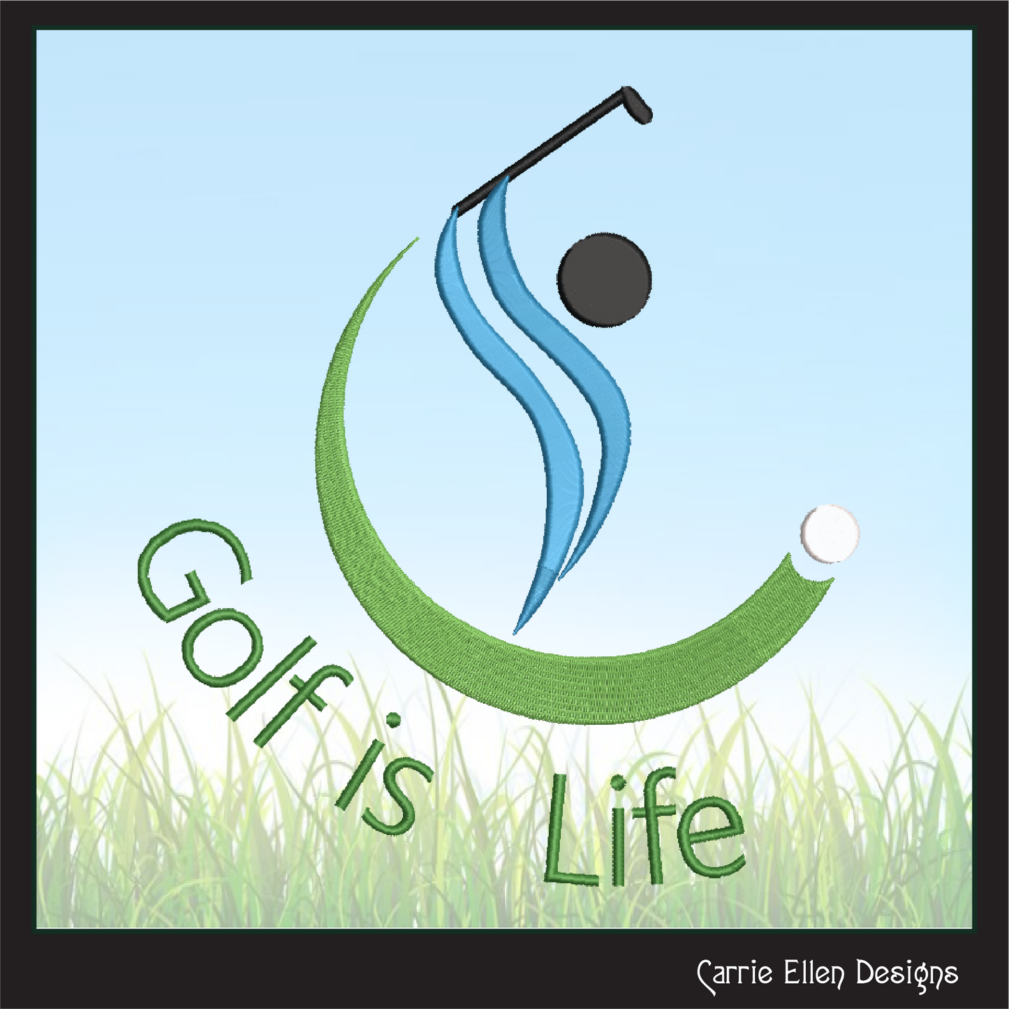 Golf Machine Embroidery Design, Golf Player Design, Golf Putter Embroidery, Golf Green Embroidery, Golf Ball Embroidery, Sport Embroidery, 6 Sizes (2354)