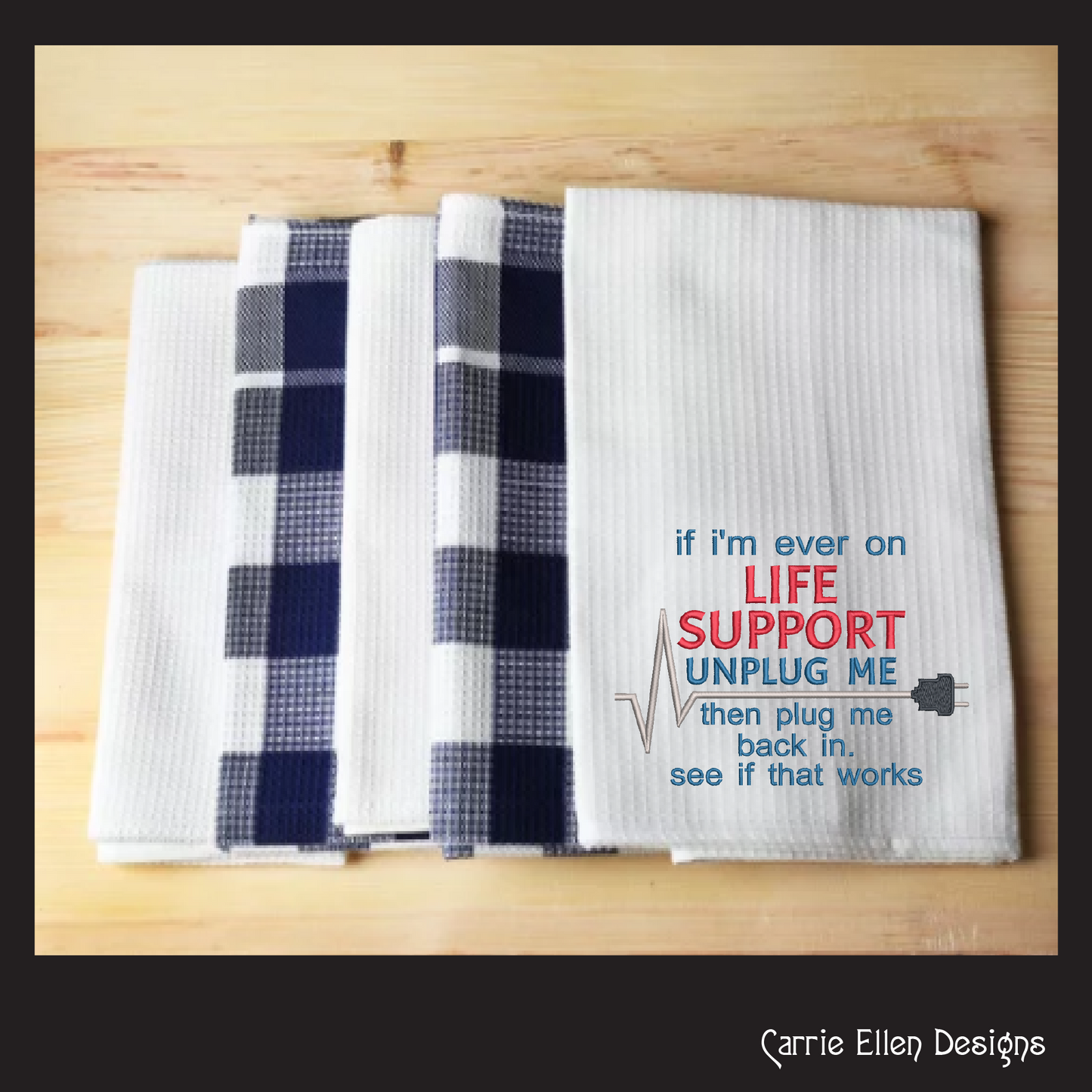 Plug Me back In Life Support Sarcastic Machine Embroidery Saying, Snarky Sassy Adult Humor Quote, 6 Sizes (2359)