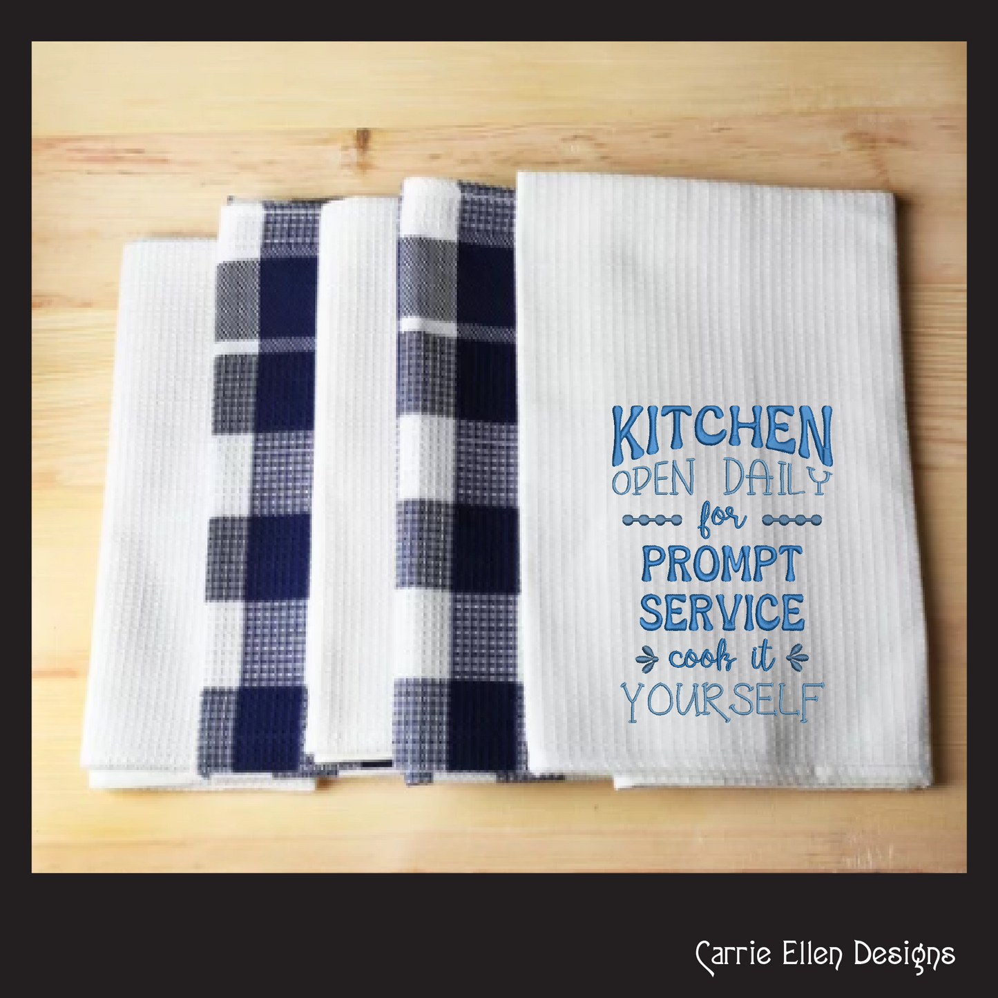 Kitchen Open Daily Machine Embroidery Design, Funny Sarcastic Sayings Design, Home and Garden, 6 Sizes (2373)