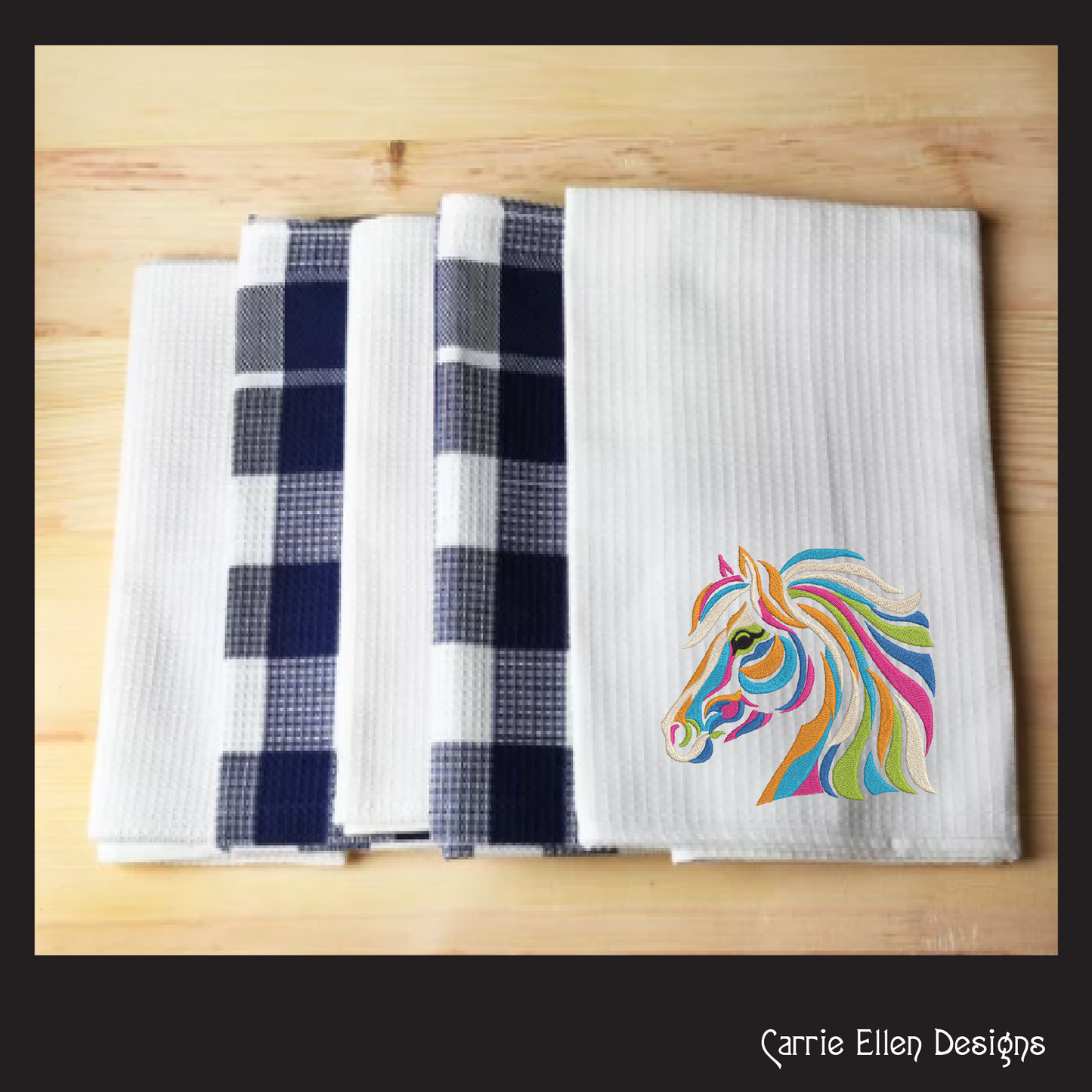 Abstract Horse Machine Embroidery Design – Stallion Profile Equestrian Pattern | 6 Sizes (2376)