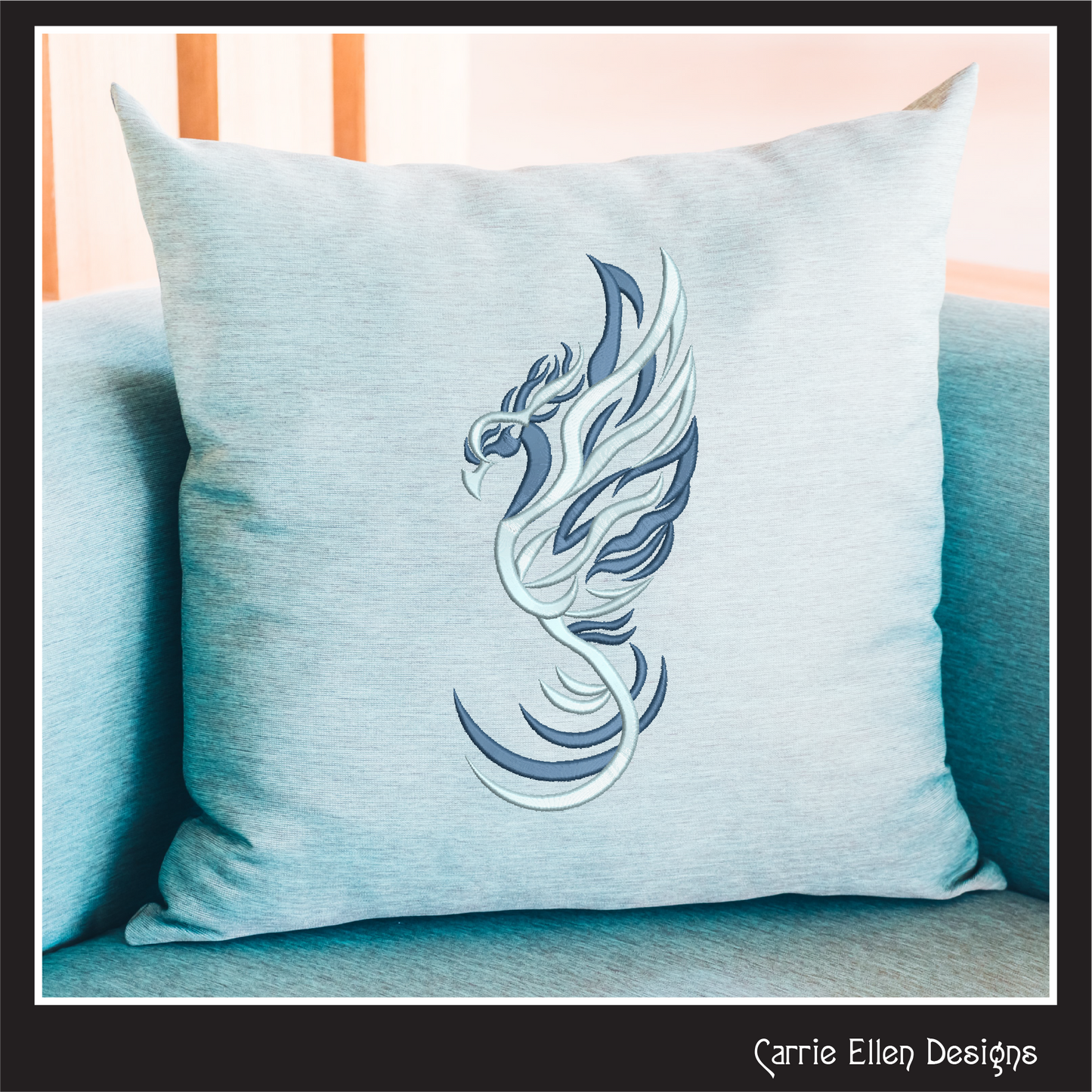 Phoenix Firebird – Artistic & Colorful Machine Embroidery Design | Mythic Fantasy Bird, 6 Sizes (2425)