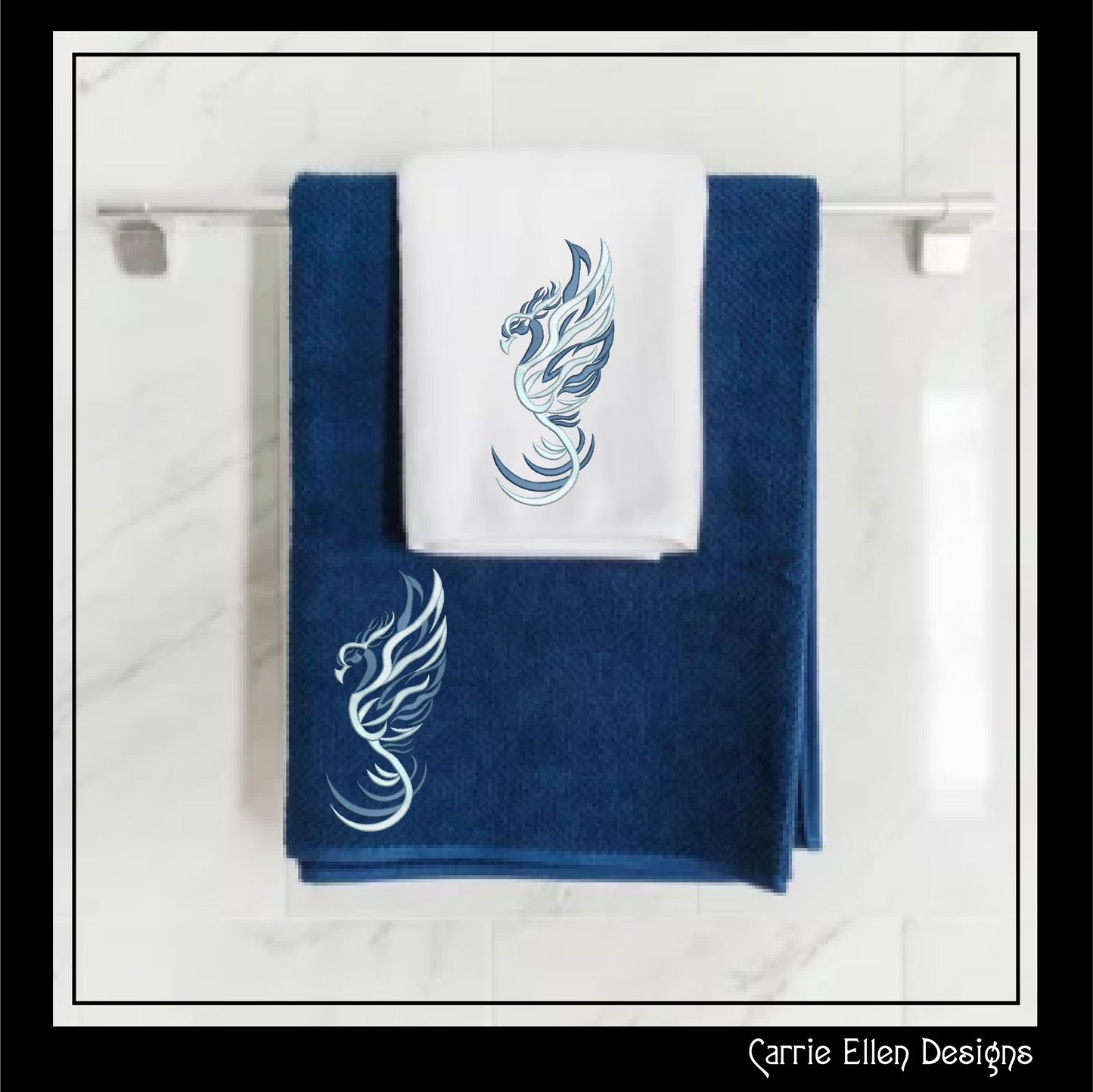 Phoenix Firebird – Artistic & Colorful Machine Embroidery Design | Mythic Fantasy Bird, 6 Sizes (2425)