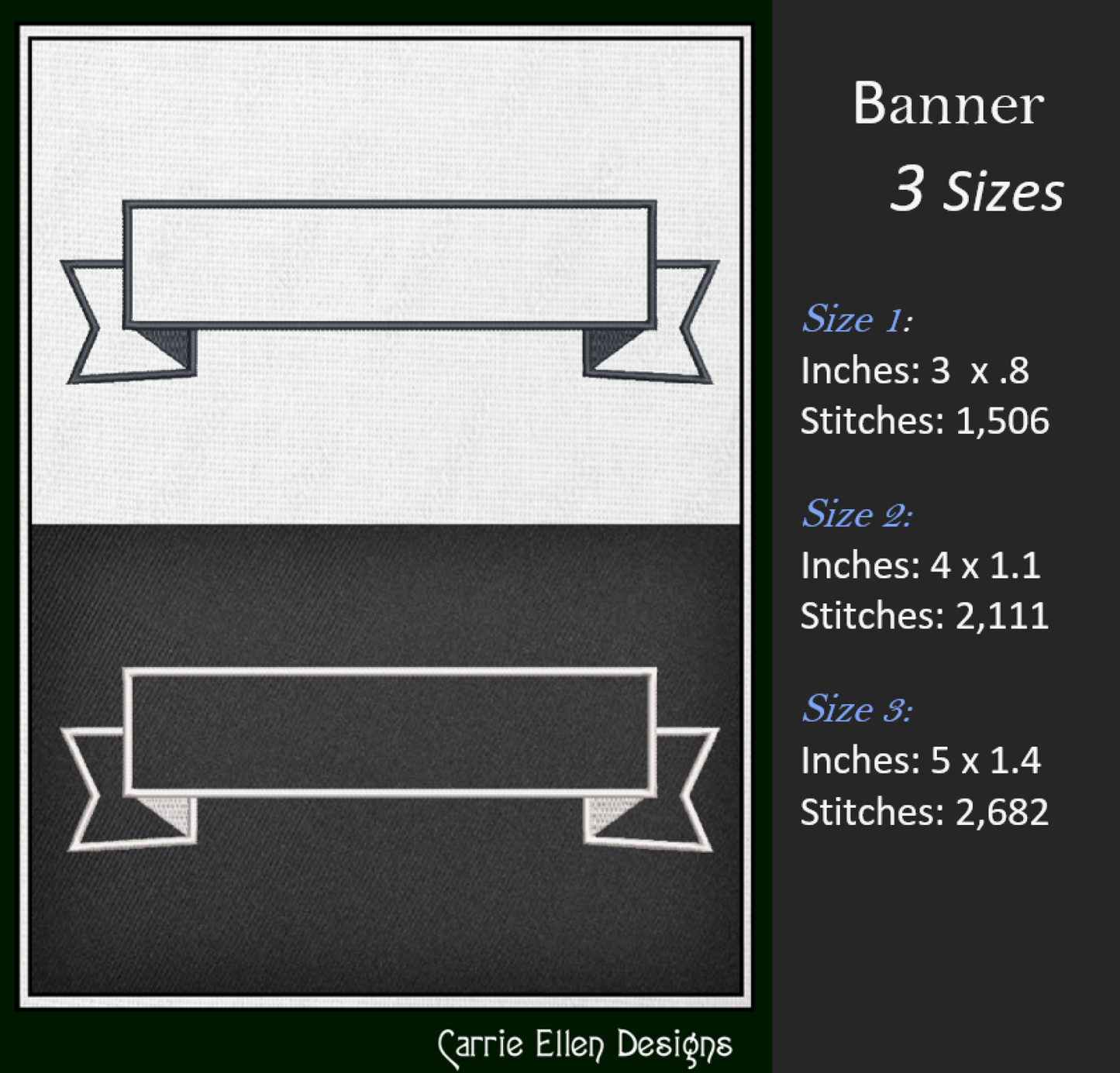Banner Machine Embroidery Design Bundle – Flags and Banners Design Element Collection, 6 Designs, 3 Sizes Each (2433)