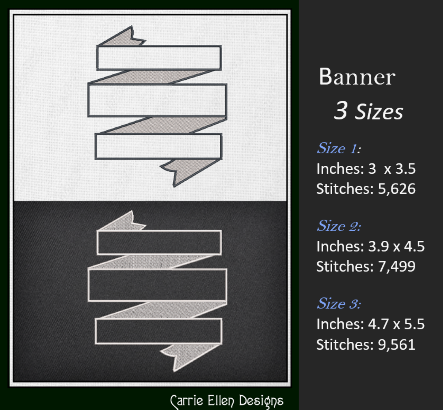 Banner Machine Embroidery Design Bundle – Flags and Banners Design Element Collection, 6 Designs, 3 Sizes Each (2433)