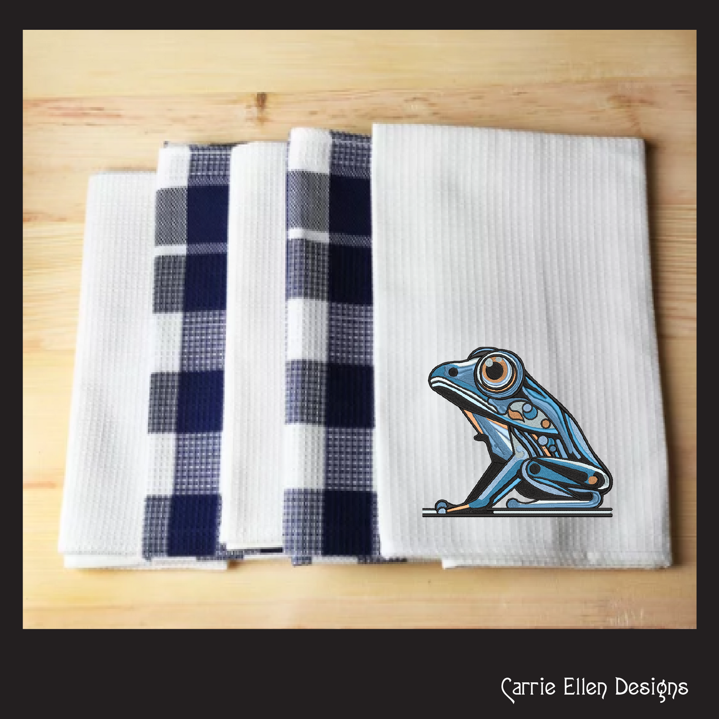 Abstract Frog Machine Embroidery Design – Artistic Toad Pattern | 4 Sizes (2478)