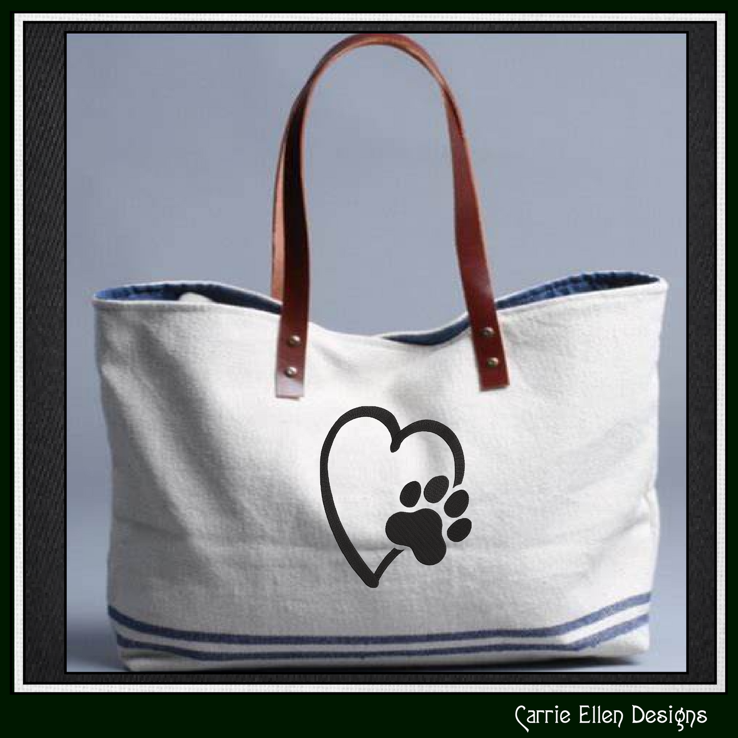 Dog Paw Machine Embroidery Design – Puppy & Dog Paw with Heart Pattern, Pet Lover Design, 6 Sizes (2491)