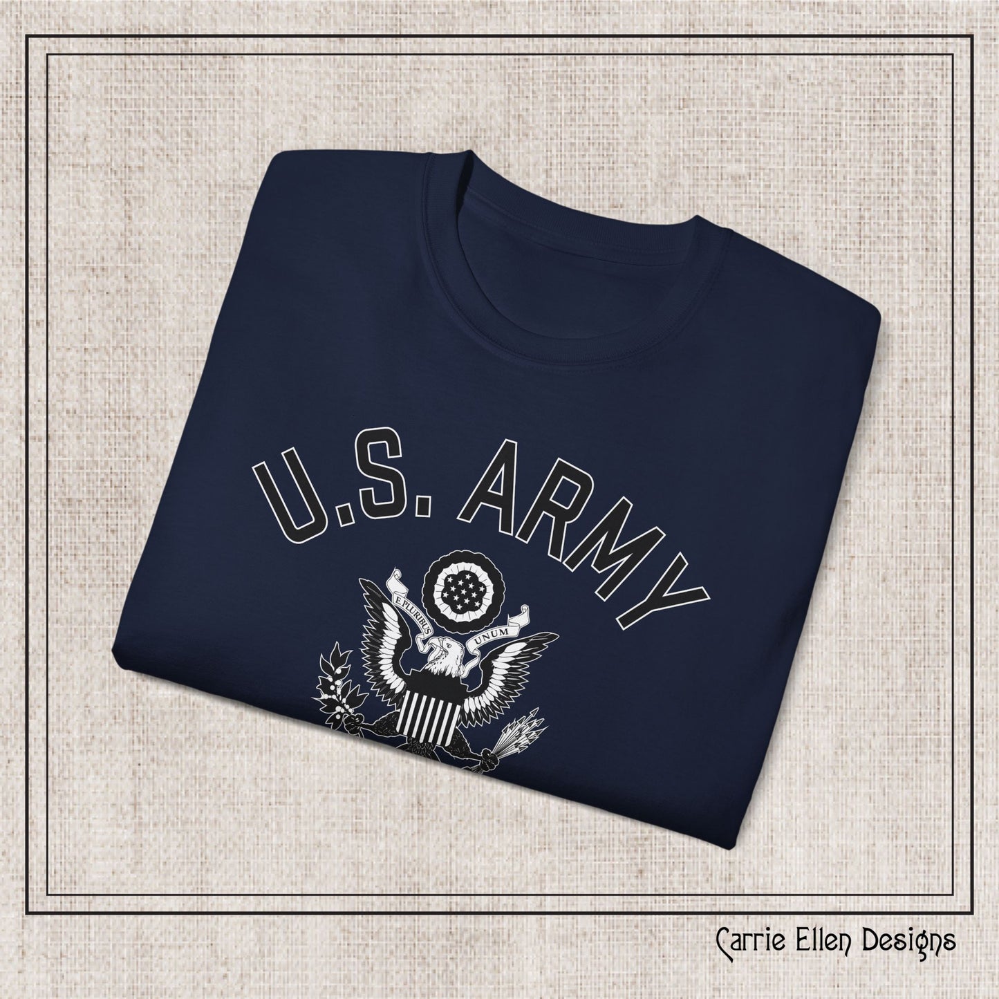 US Army Fort Bragg Eagle Emblem T-Shirt – Vintage WWII U.S. Army Reproduction Unisex Ultra Cotton Tee (P-6039)