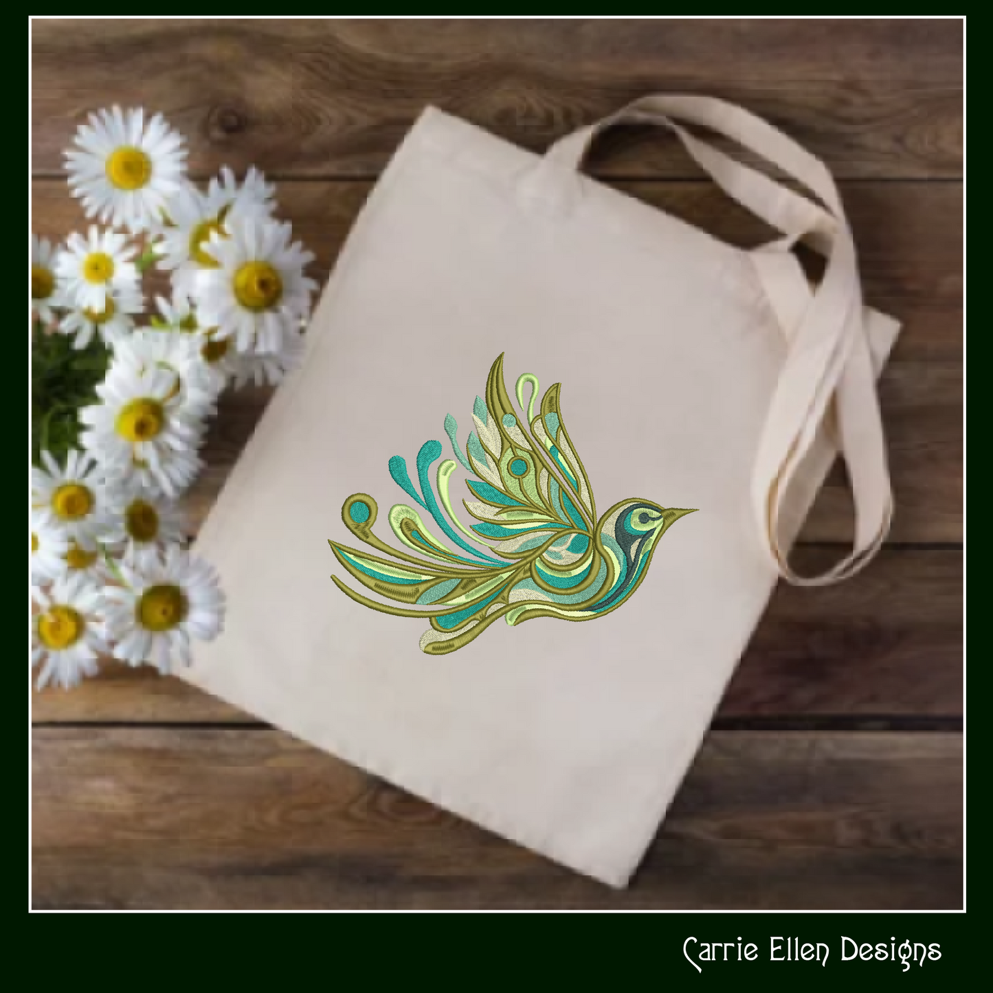 Artistic Dove Machine Embroidery Design – Abstract Bird Pattern, Universal Symbol of Peace, 4 Sizes (2495)